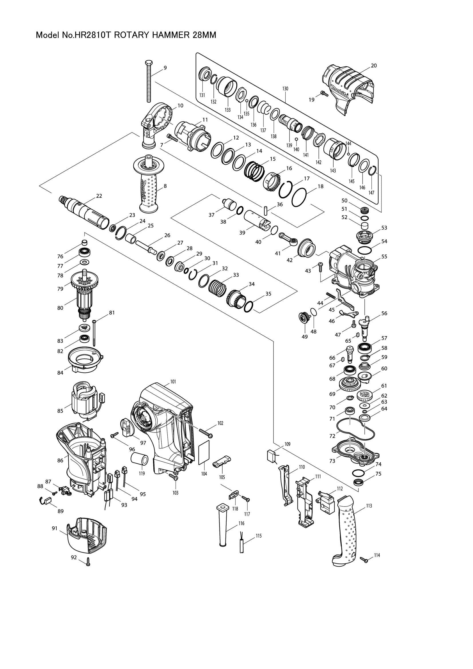 HR2810T exploded view