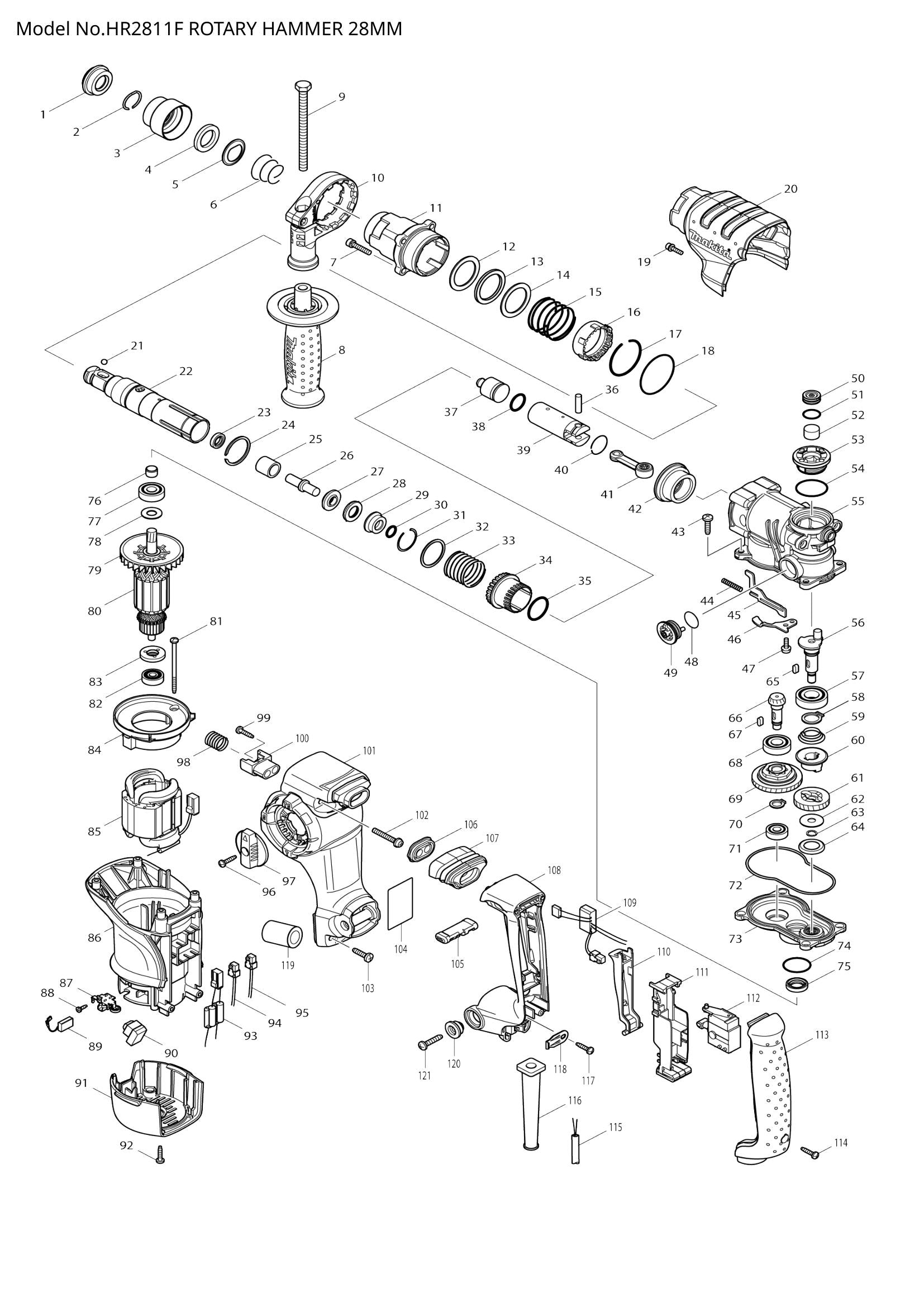 HR2811F exploded view