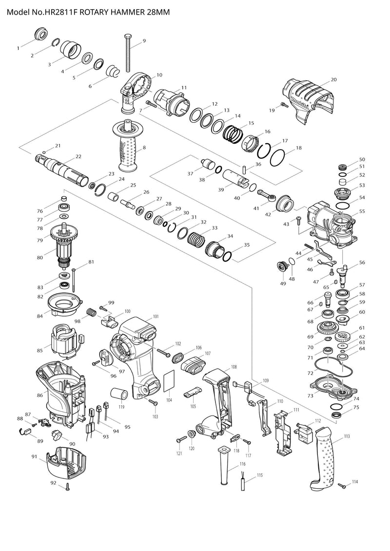 HR2811F exploded view