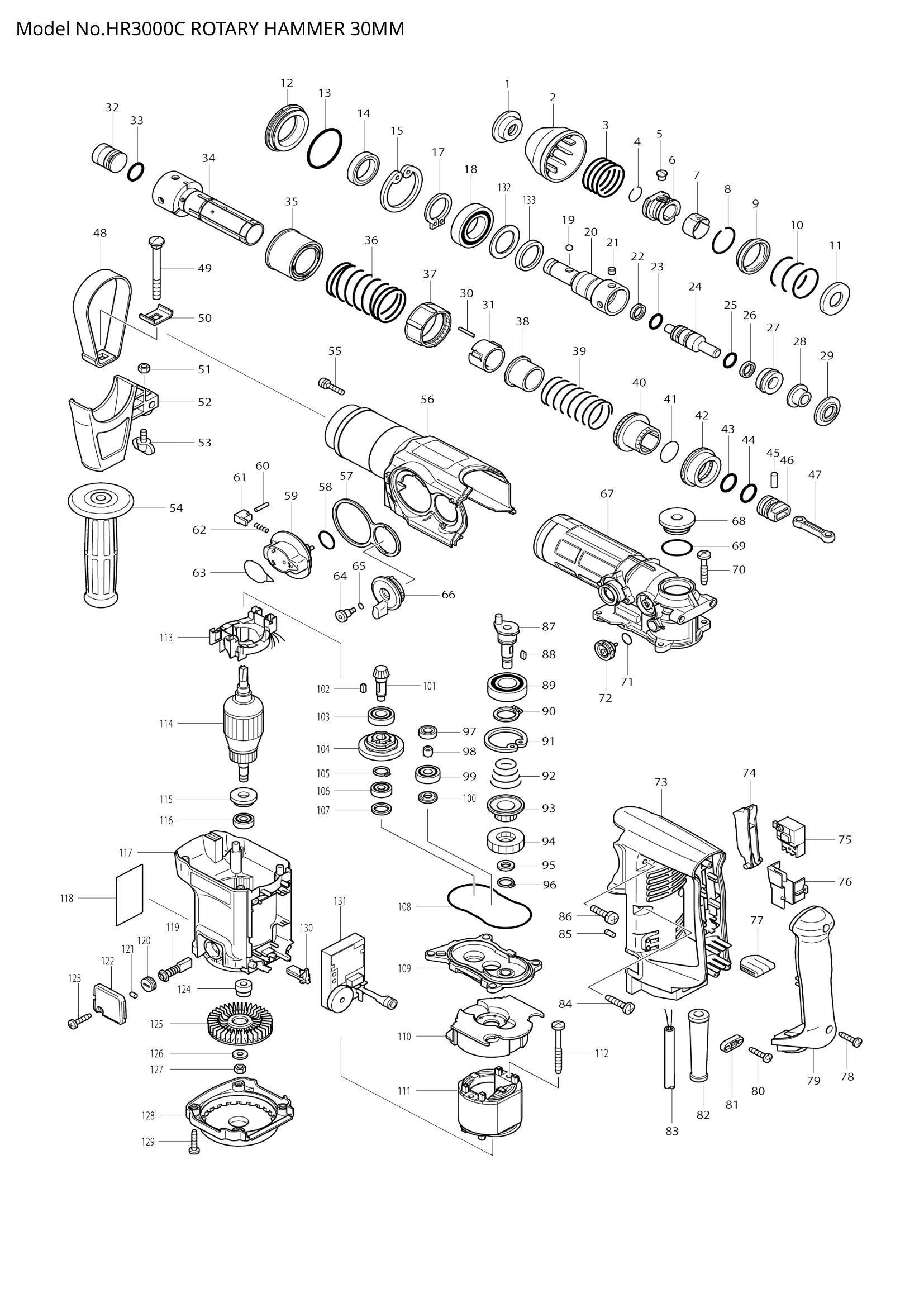HR3000C exploded view
