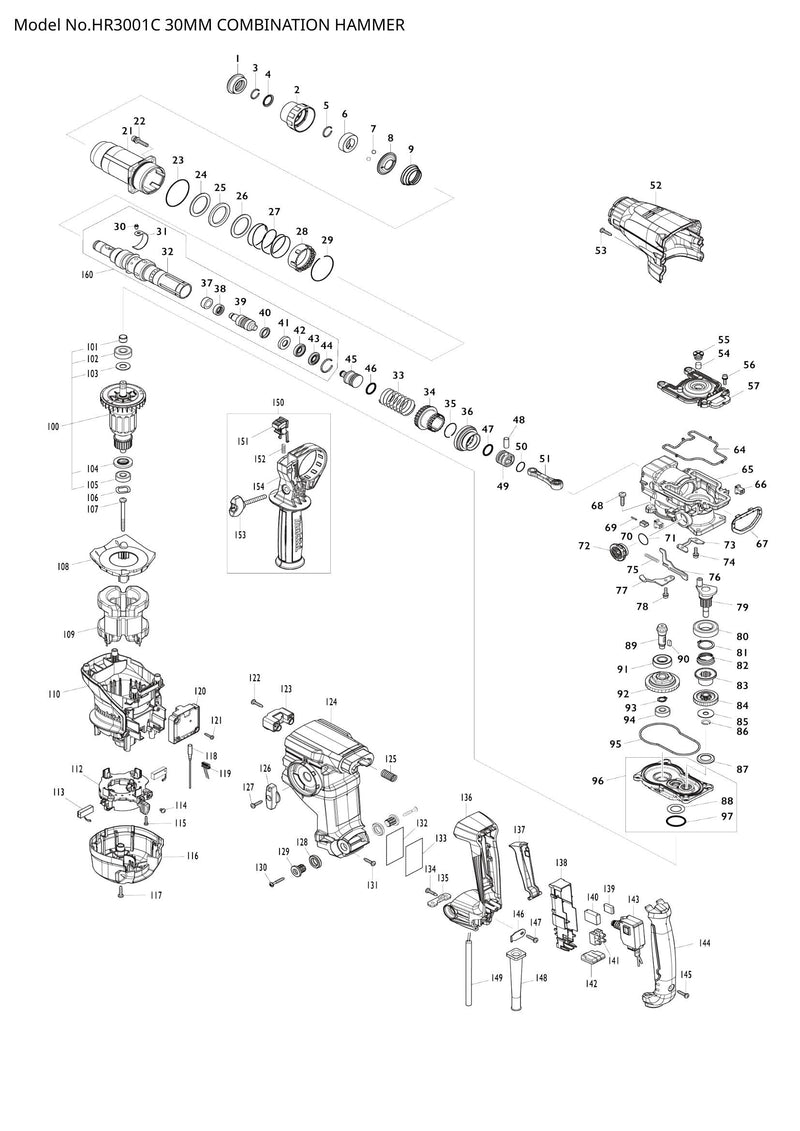 HR3001C exploded view