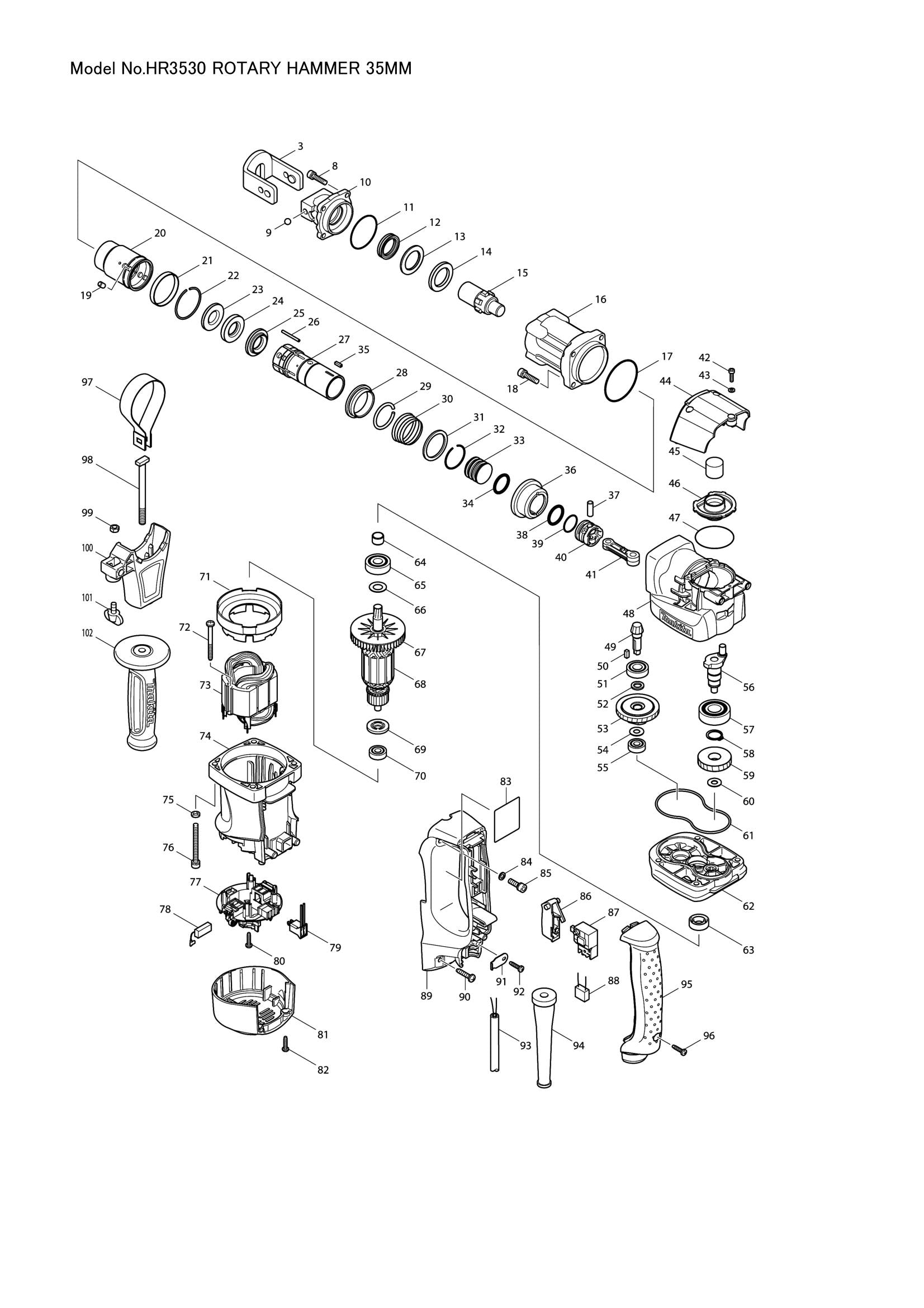 HR3530 exploded view