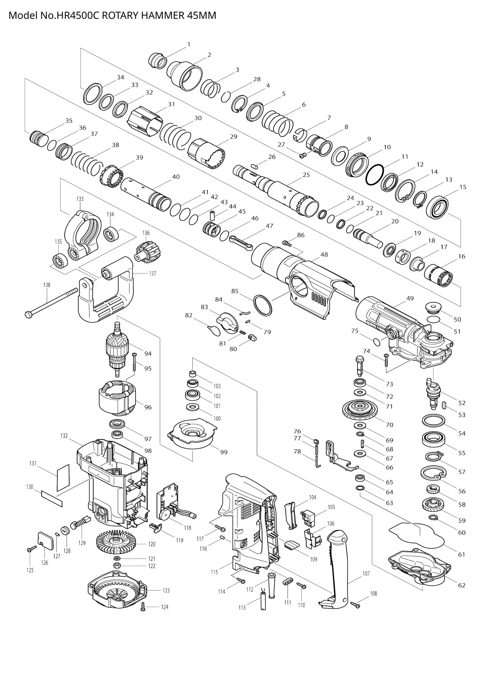 HR4500C exploded view