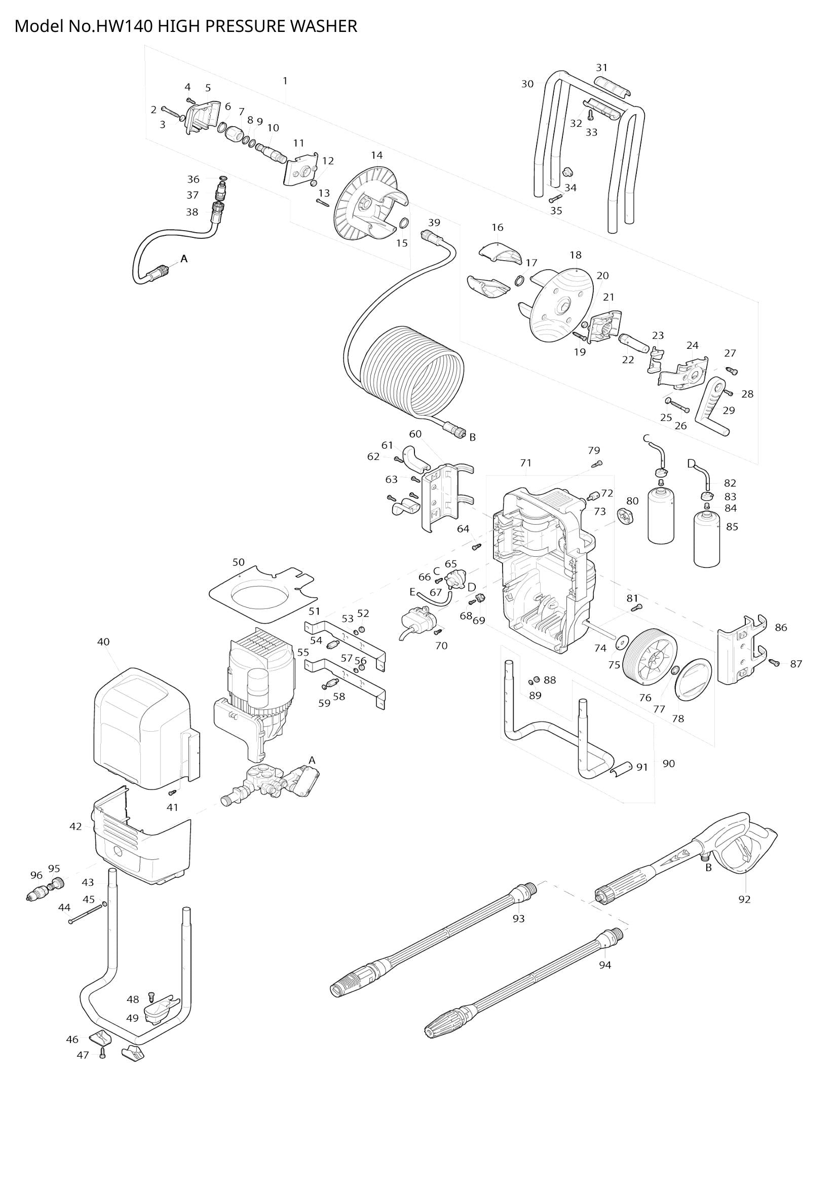 HW140 exploded view