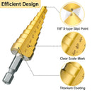 Step Drill Bit Straight Groove Hexagonal Shank
