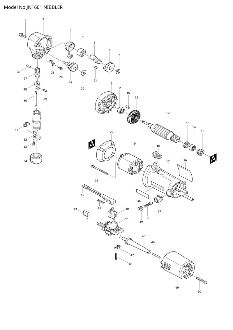 JN1601 exploded view
