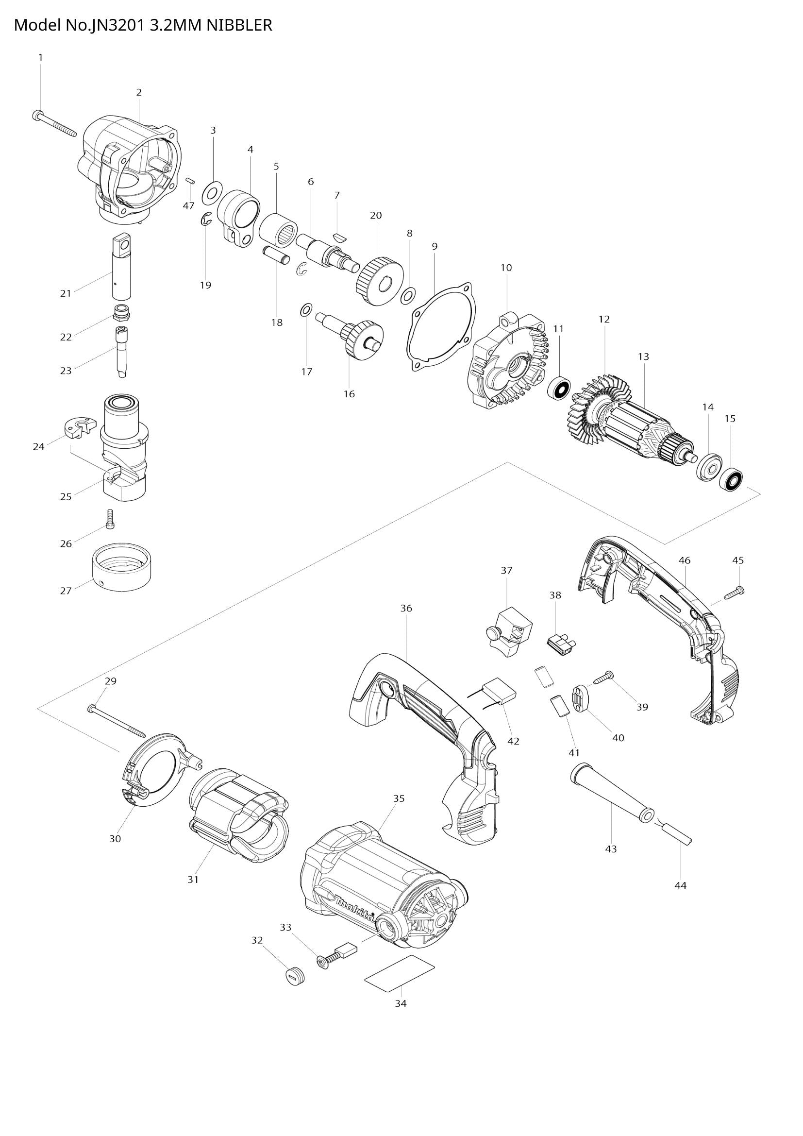 JN3201 exploded view