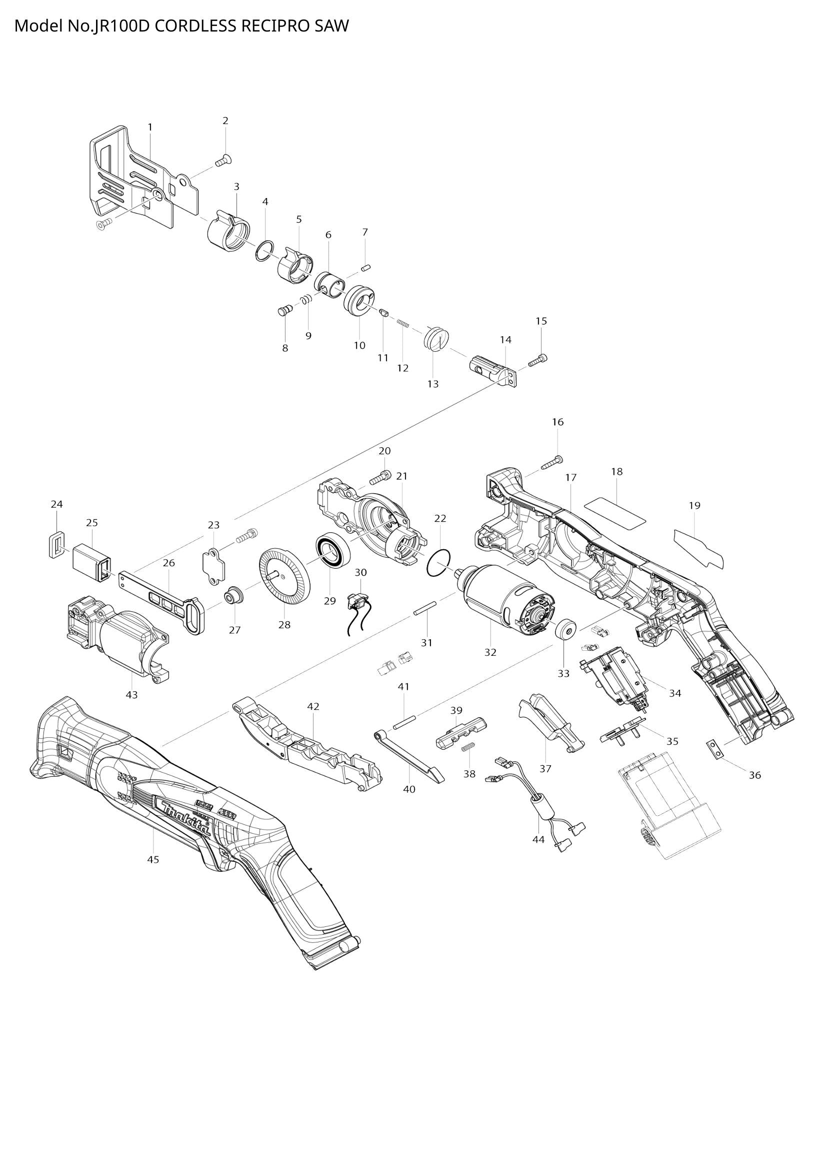 JR100D exploded view