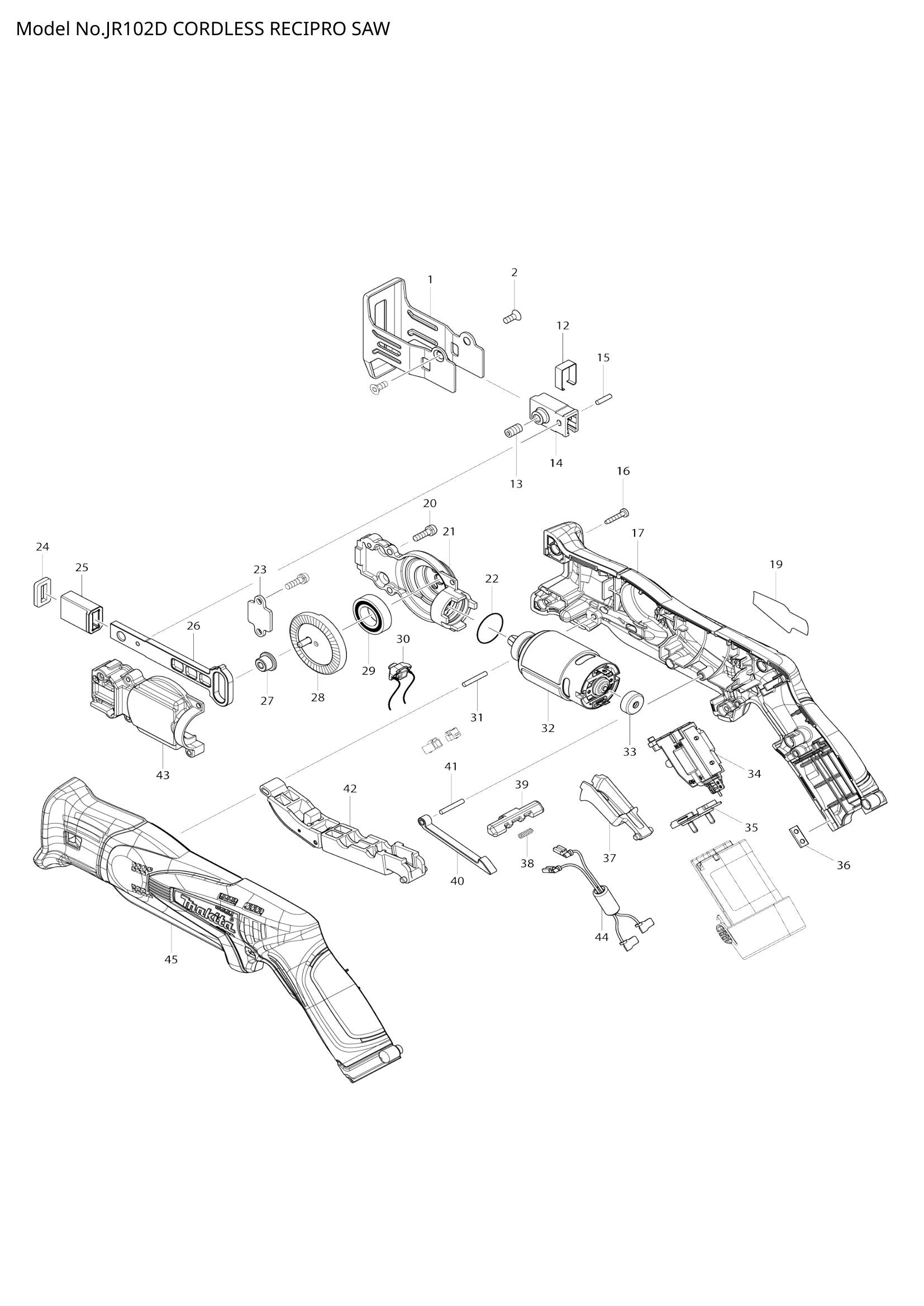 JR102D exploded view