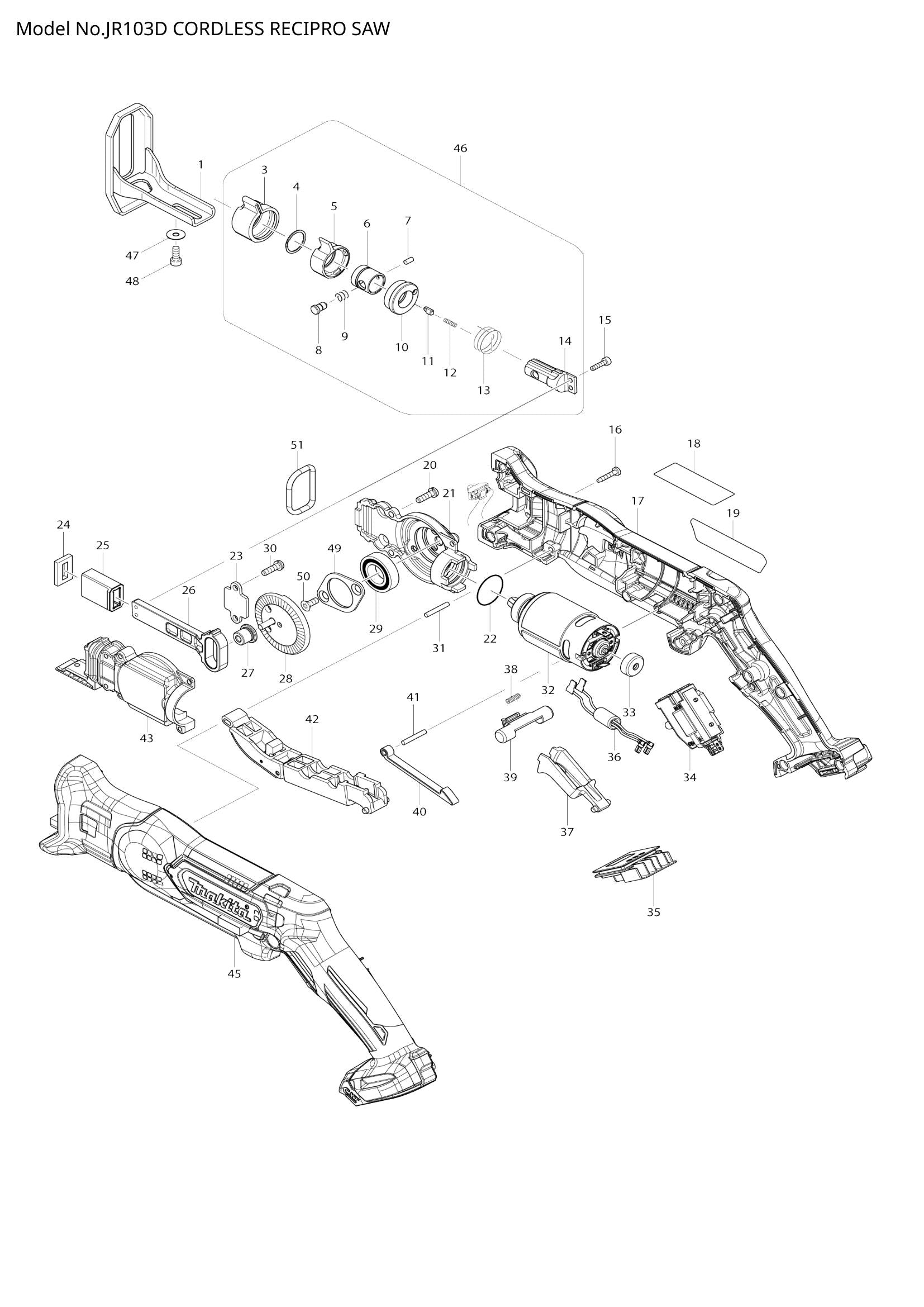 JR103D exploded view