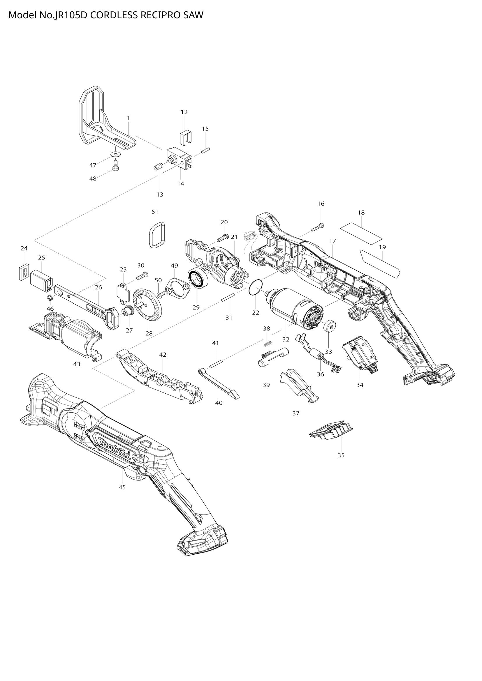 JR105D exploded view