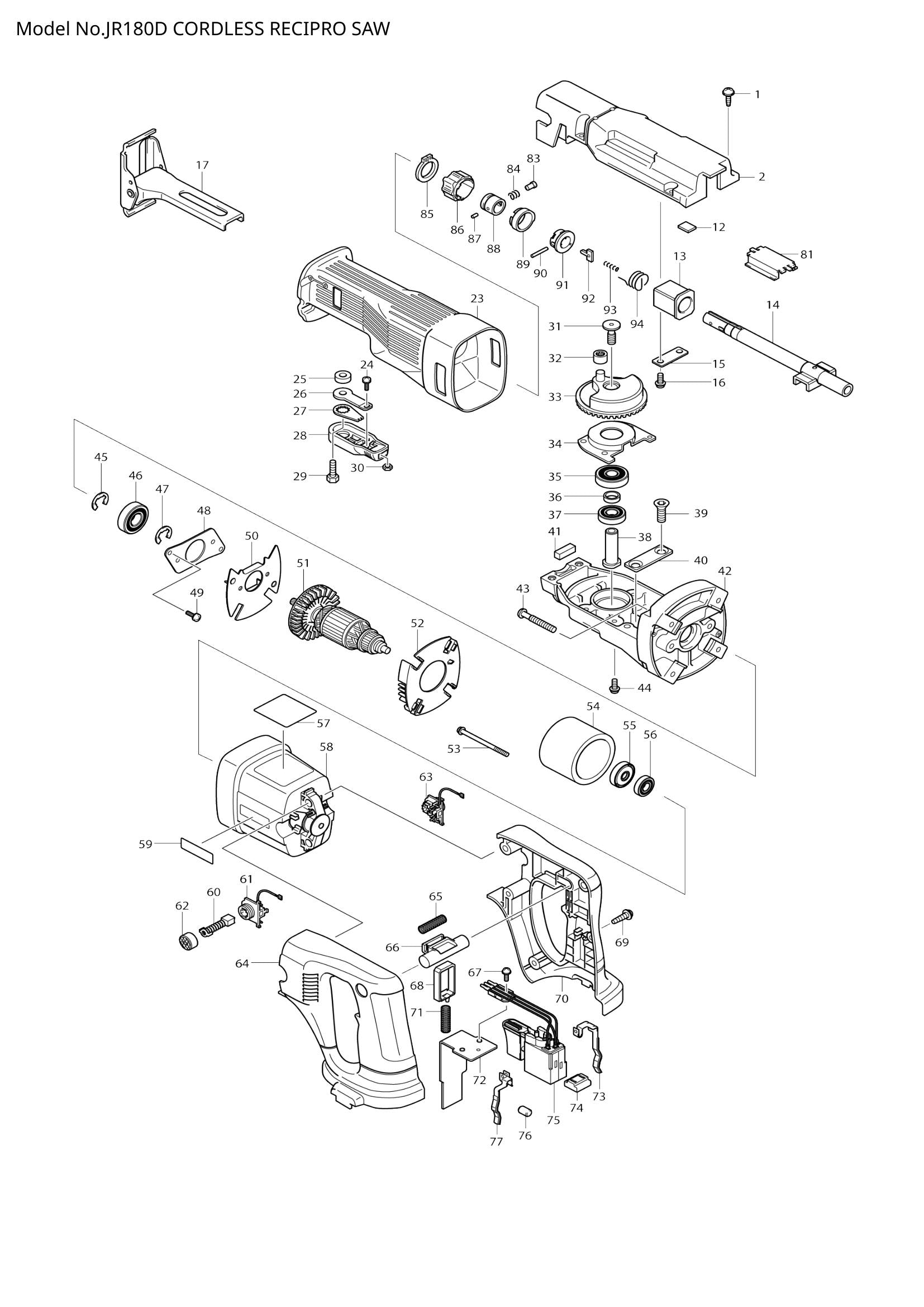 JR180D exploded view