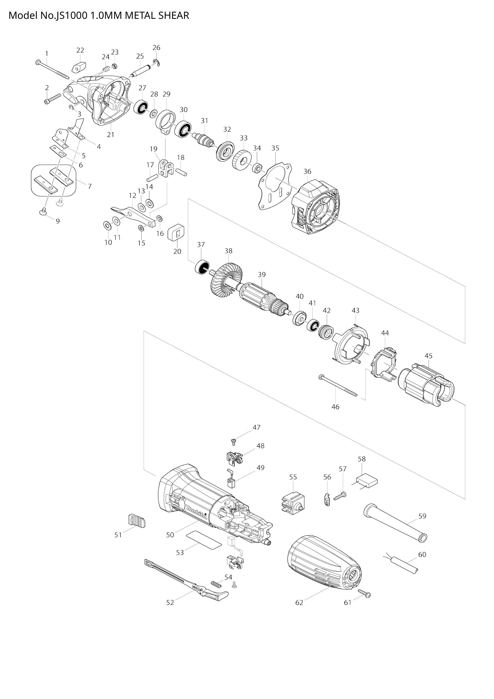 JS1000 exploded view
