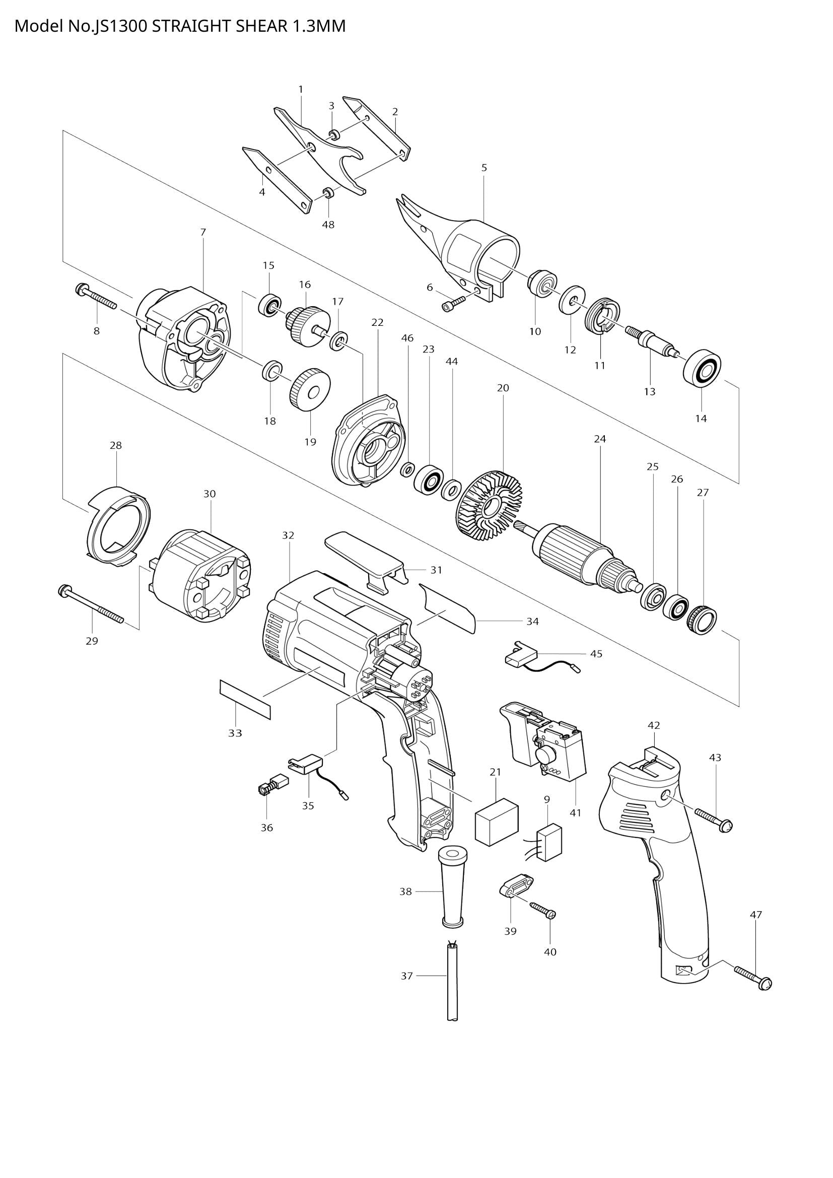JS1300 exploded view
