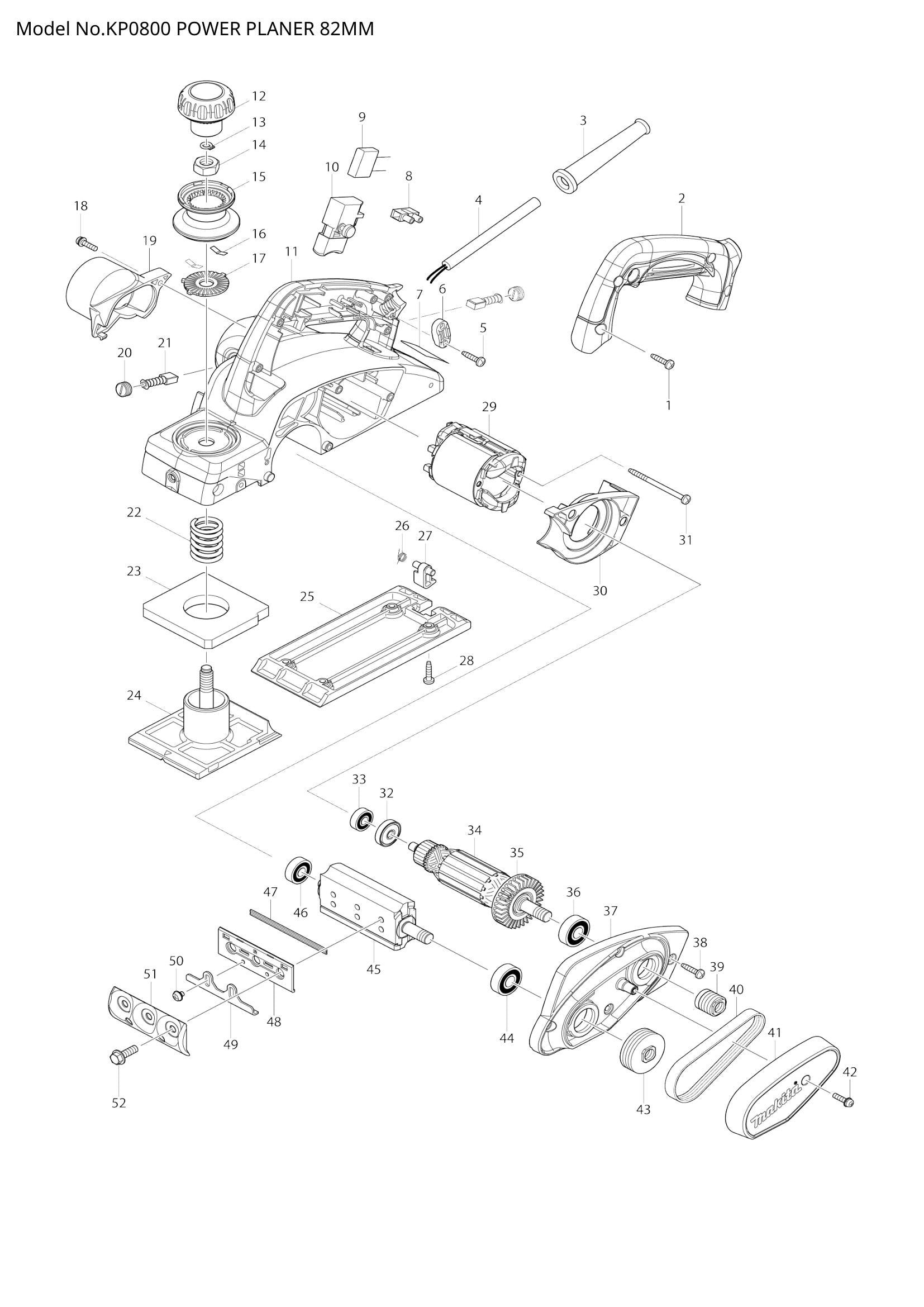 KP0800 exploded view