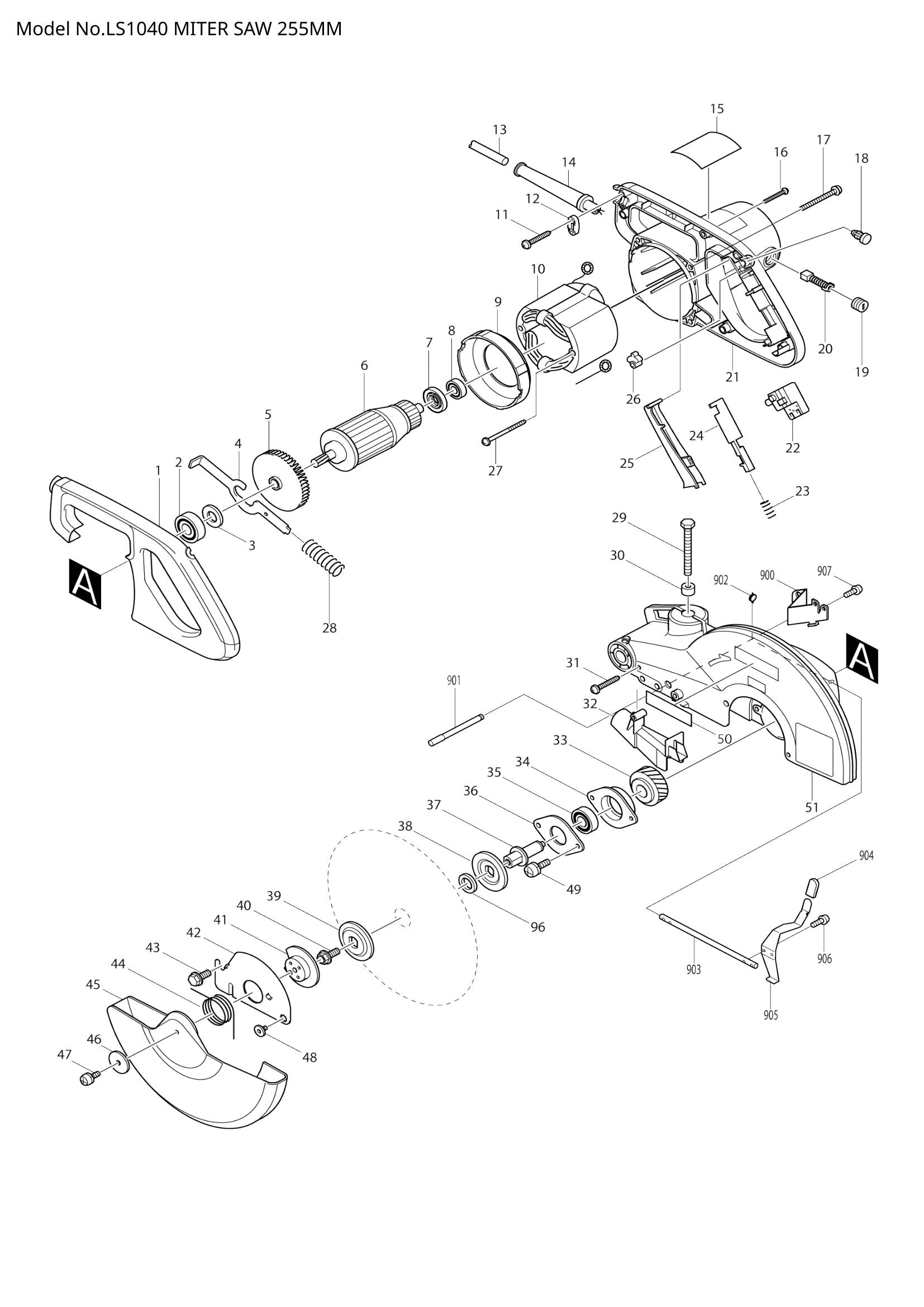 LS1040 exploded view