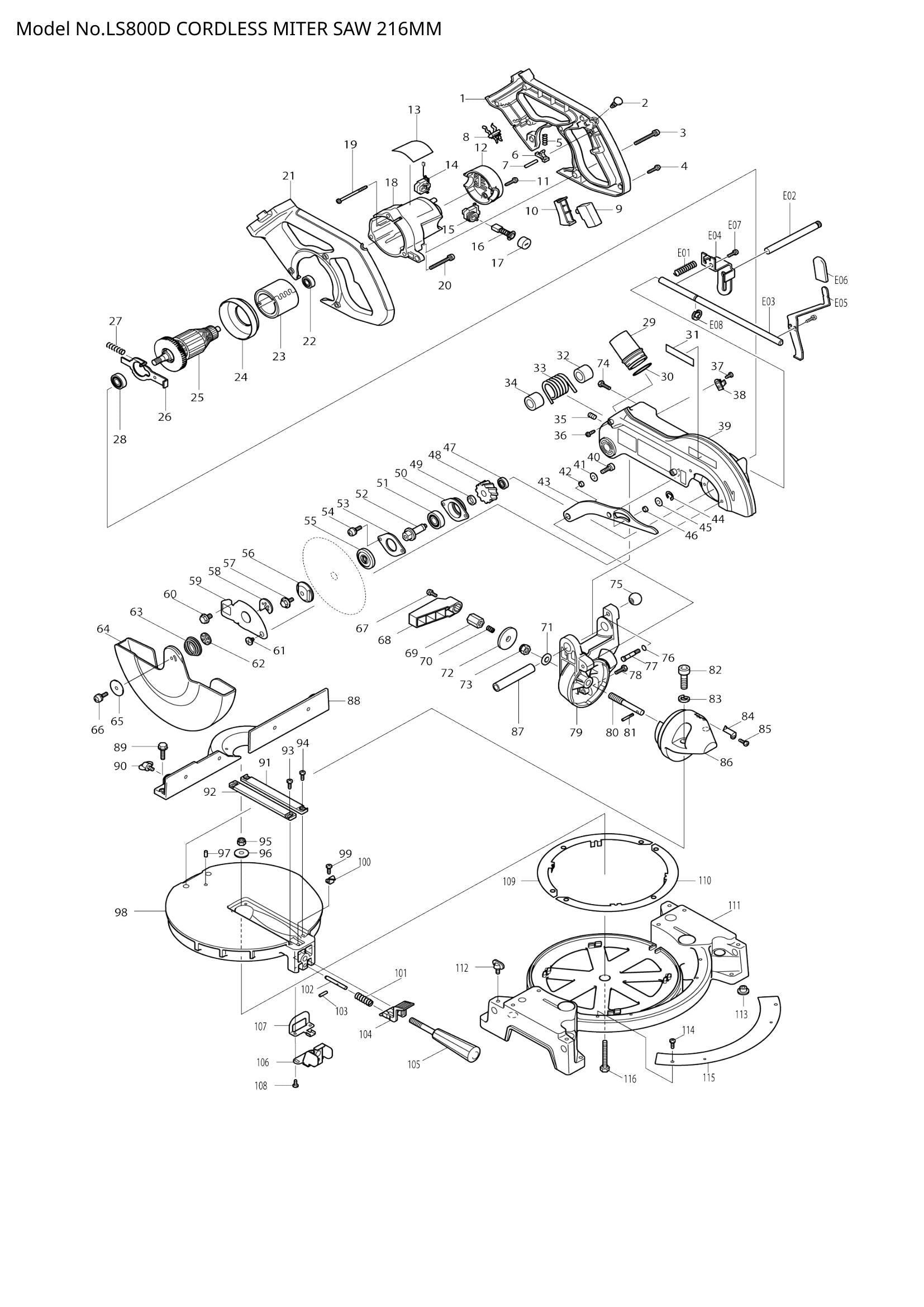 LS800D exploded view