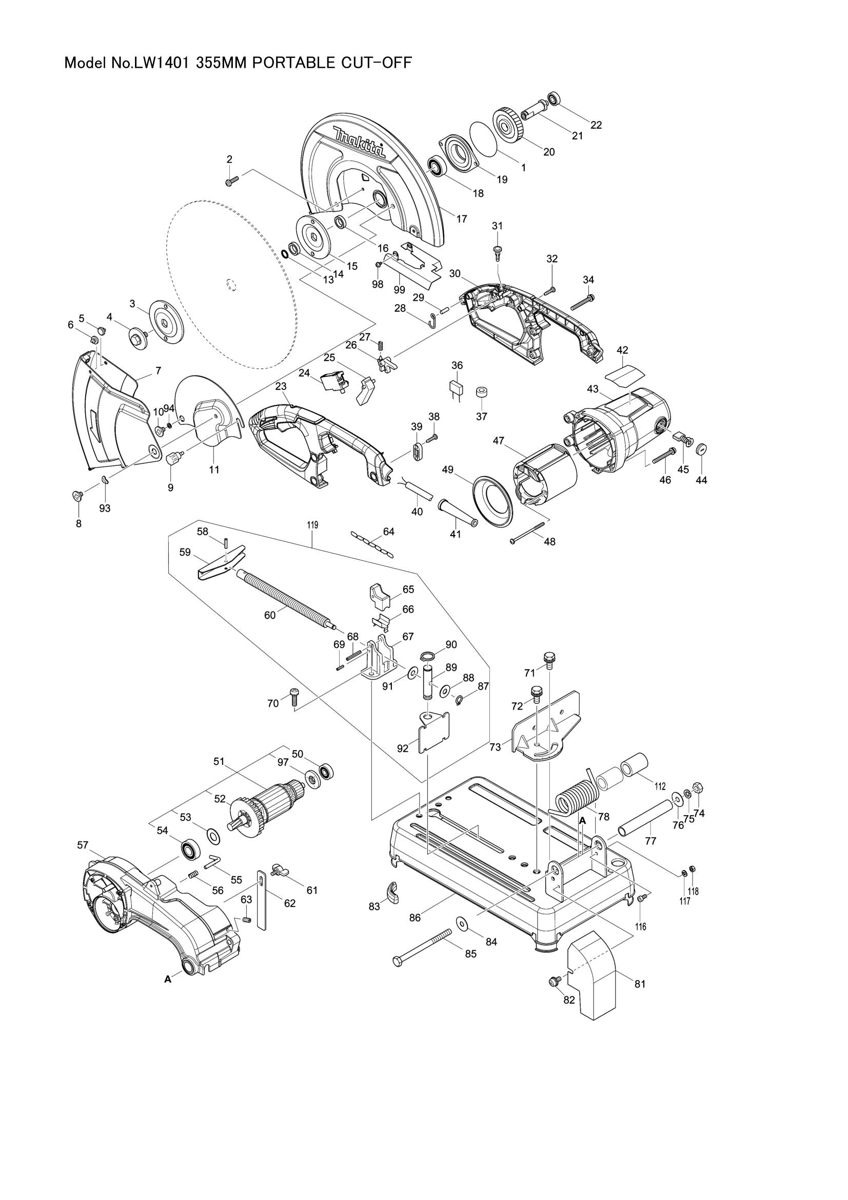 LW1401 exploded view