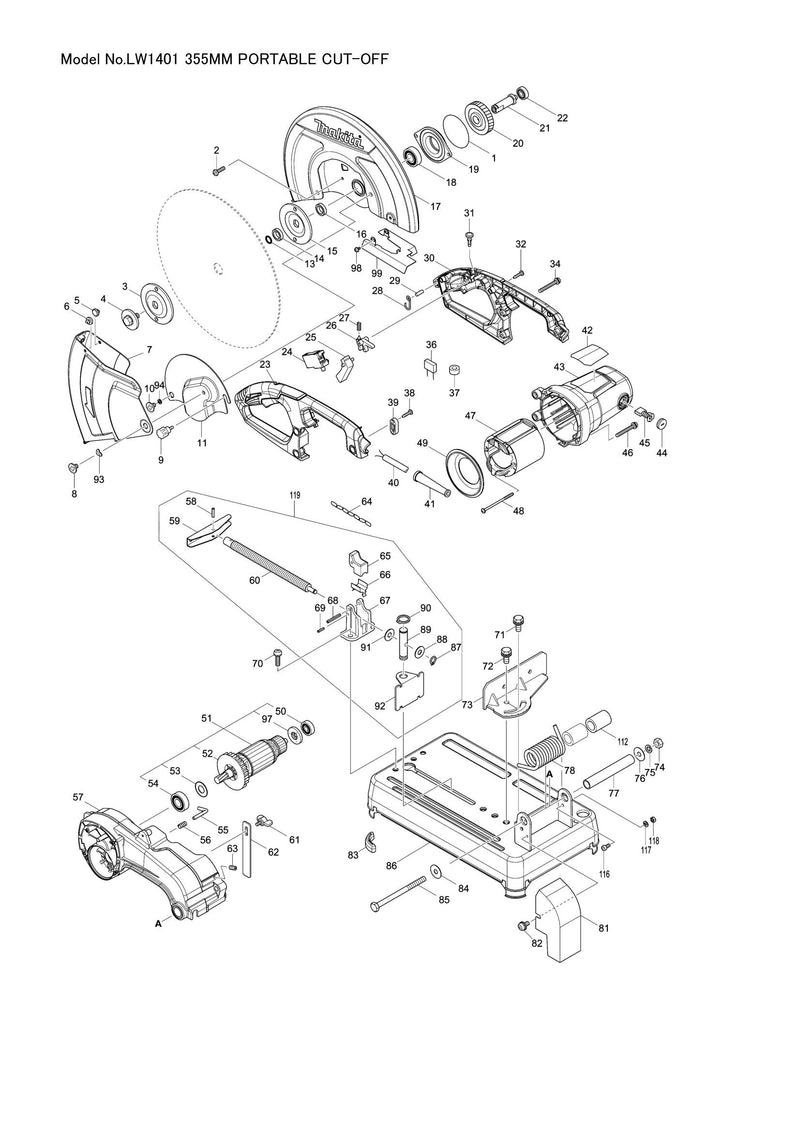 LW1401 exploded view