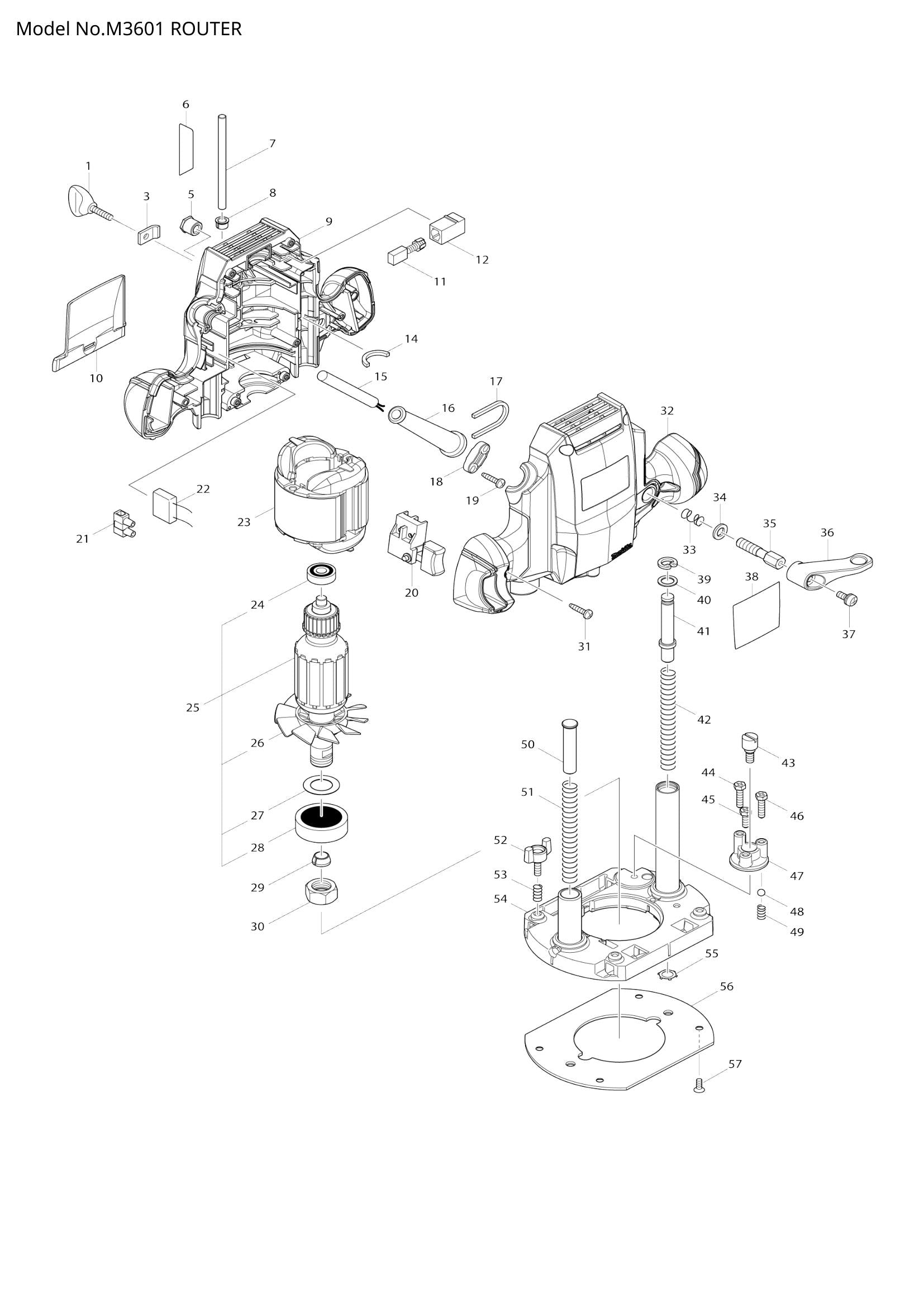M3601 exploded view