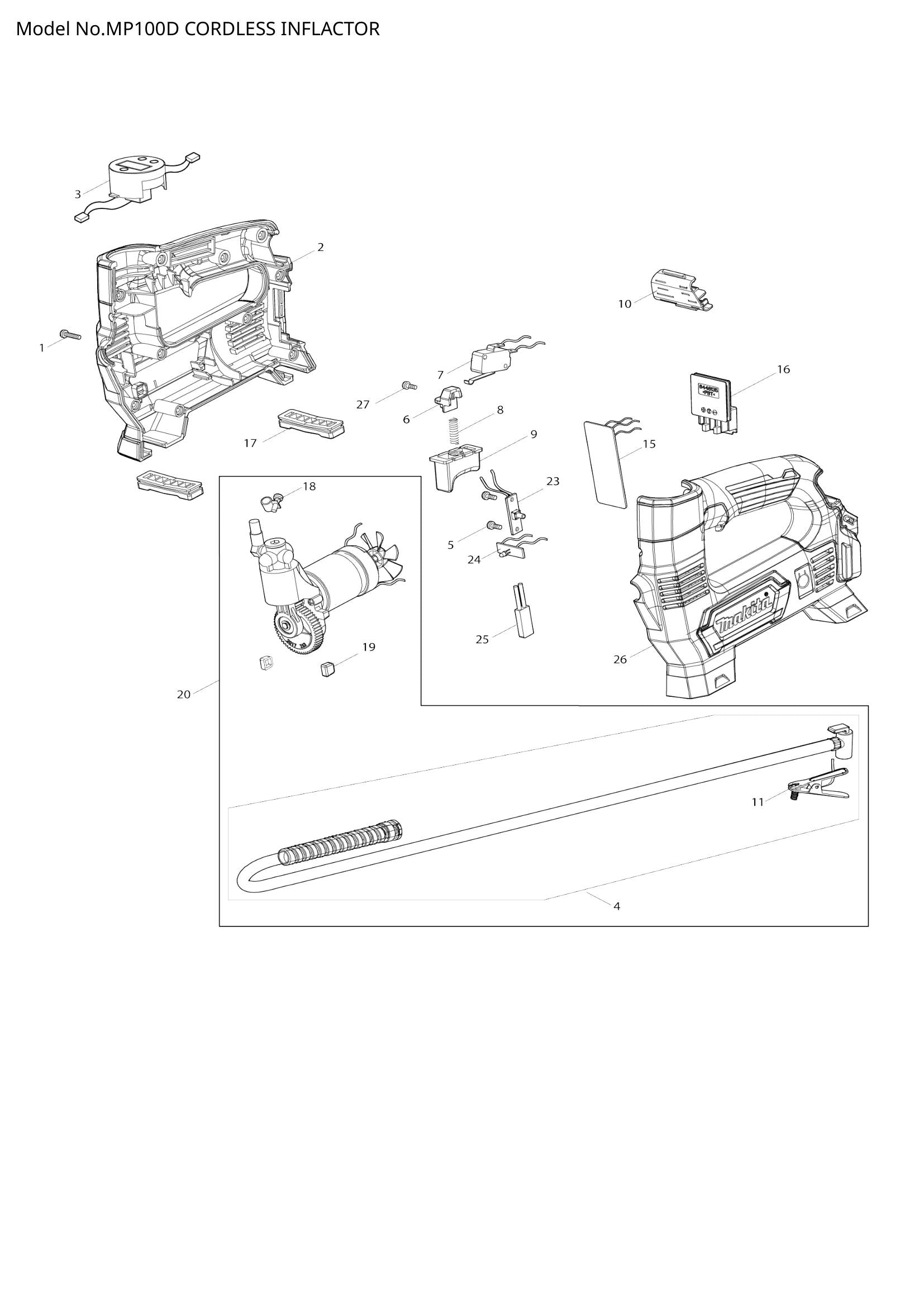MP100D exploded view