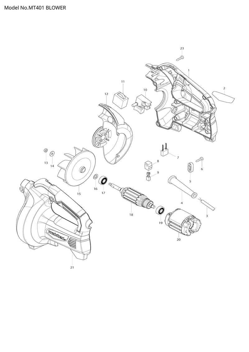 MT401 exploded view