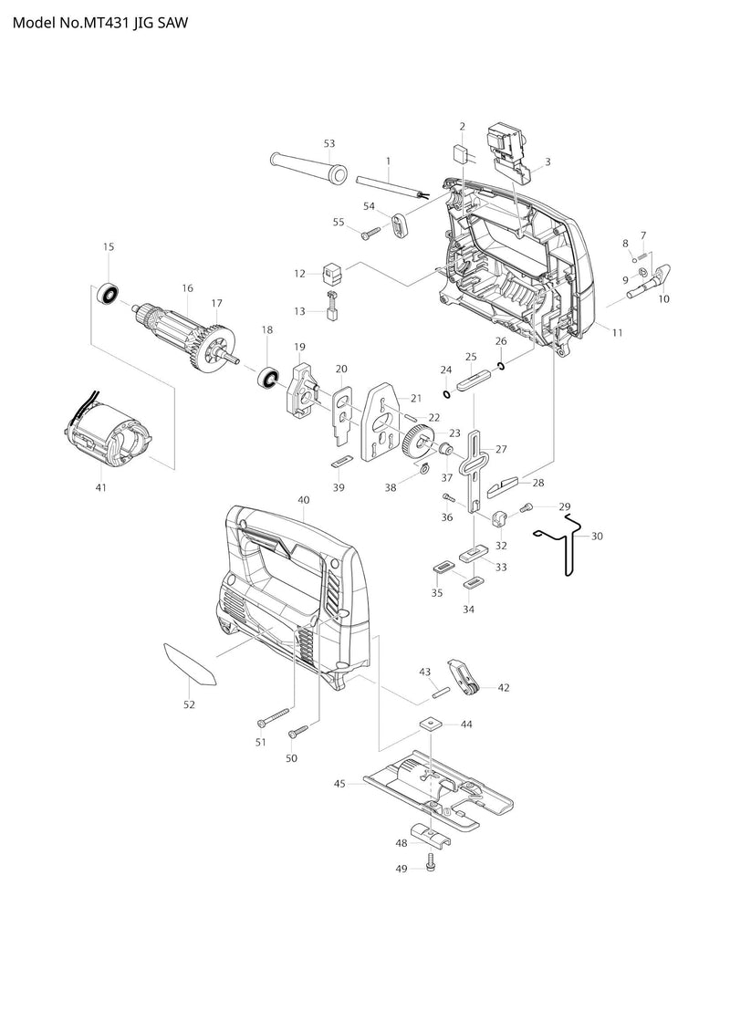 MT431 exploded view