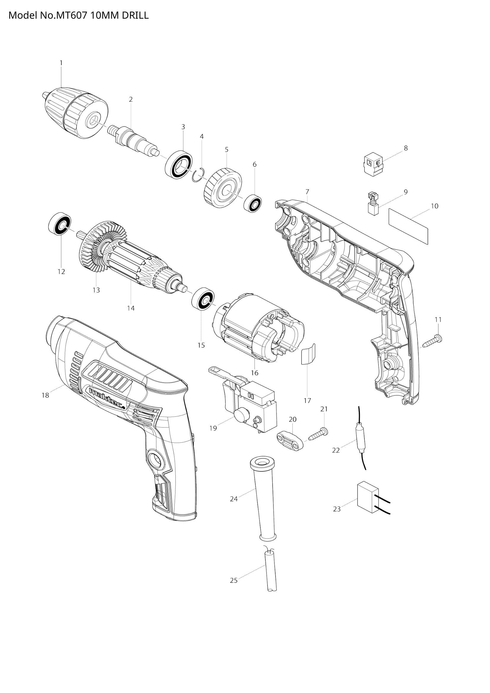 MT607 exploded view