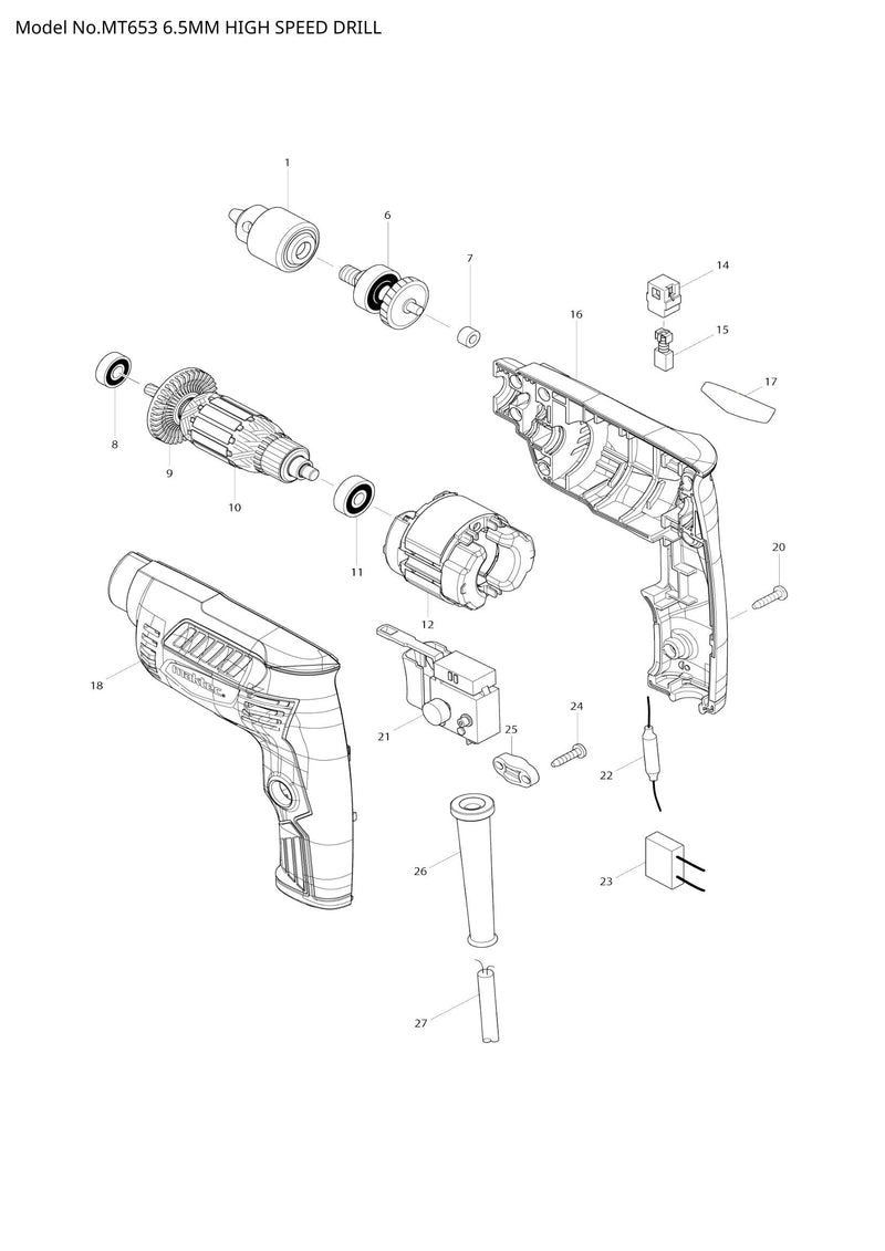 MT653 exploded view
