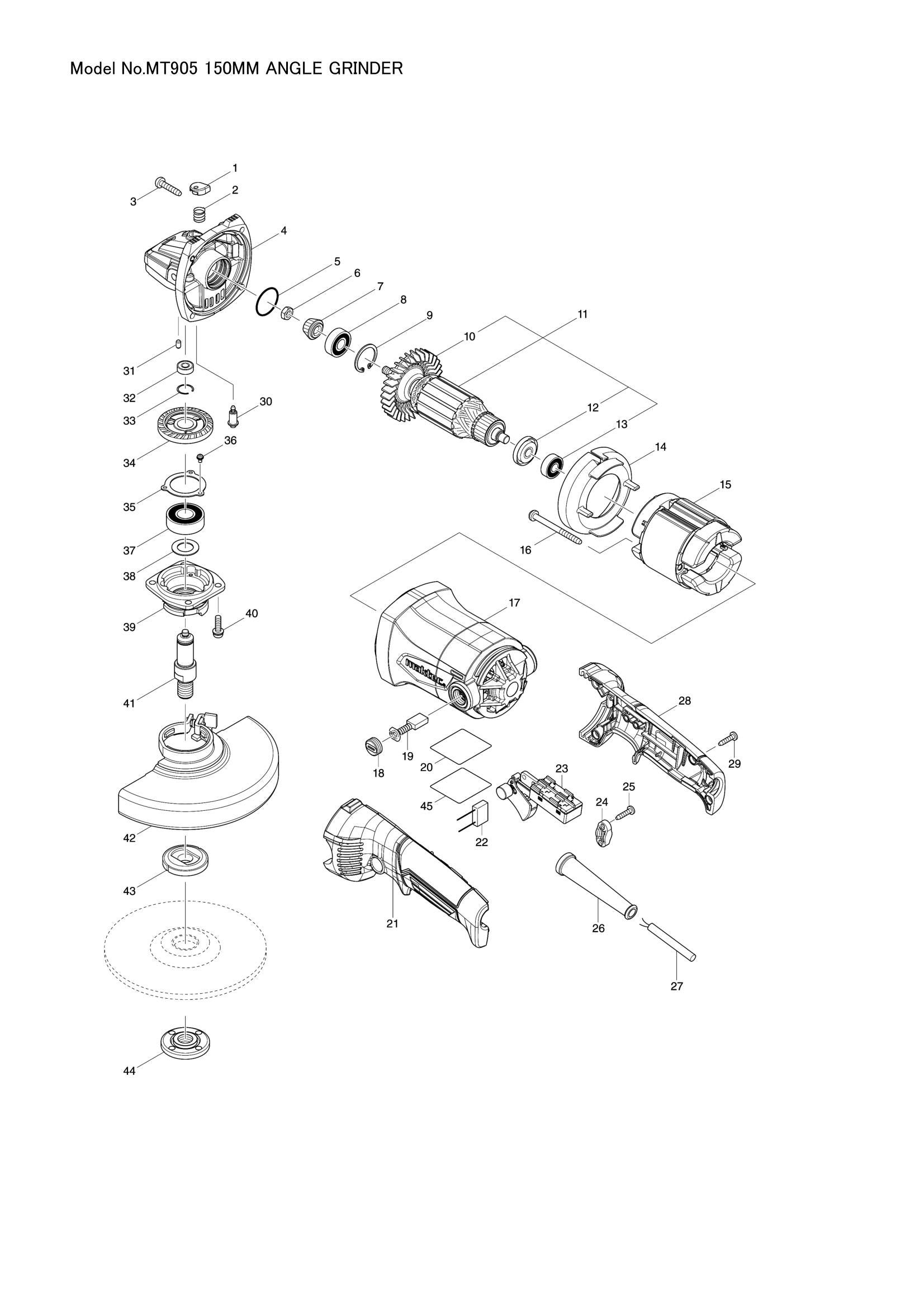 MT905 exploded view