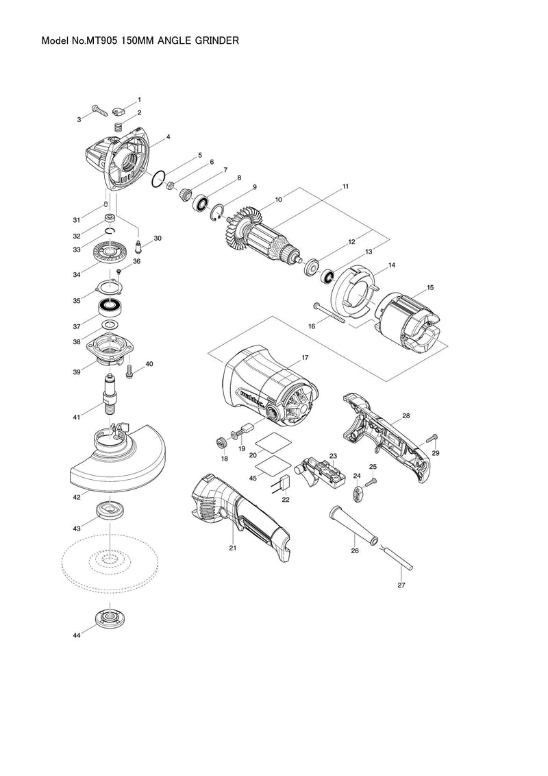 MT905 exploded view