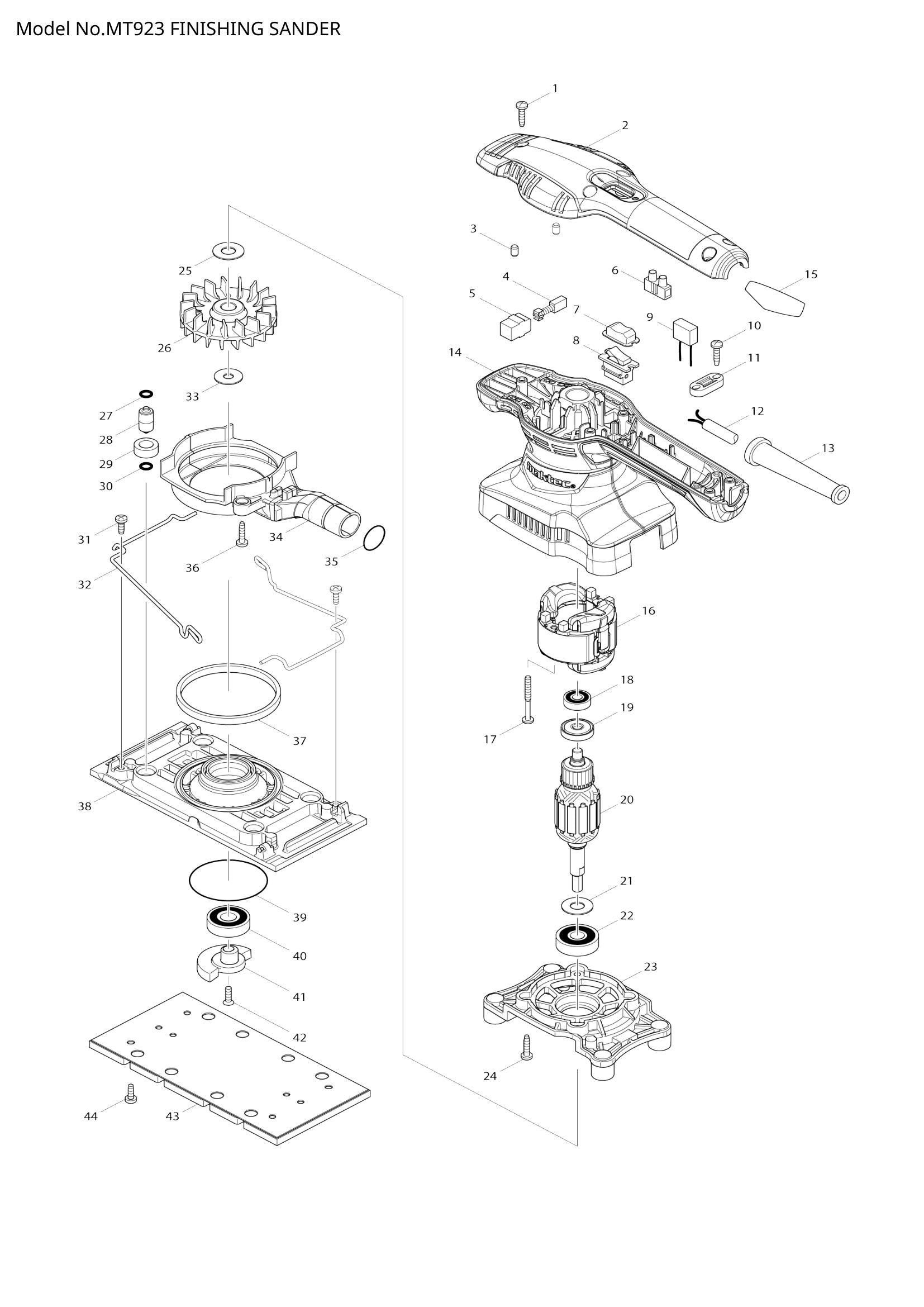 MT923 exploded view