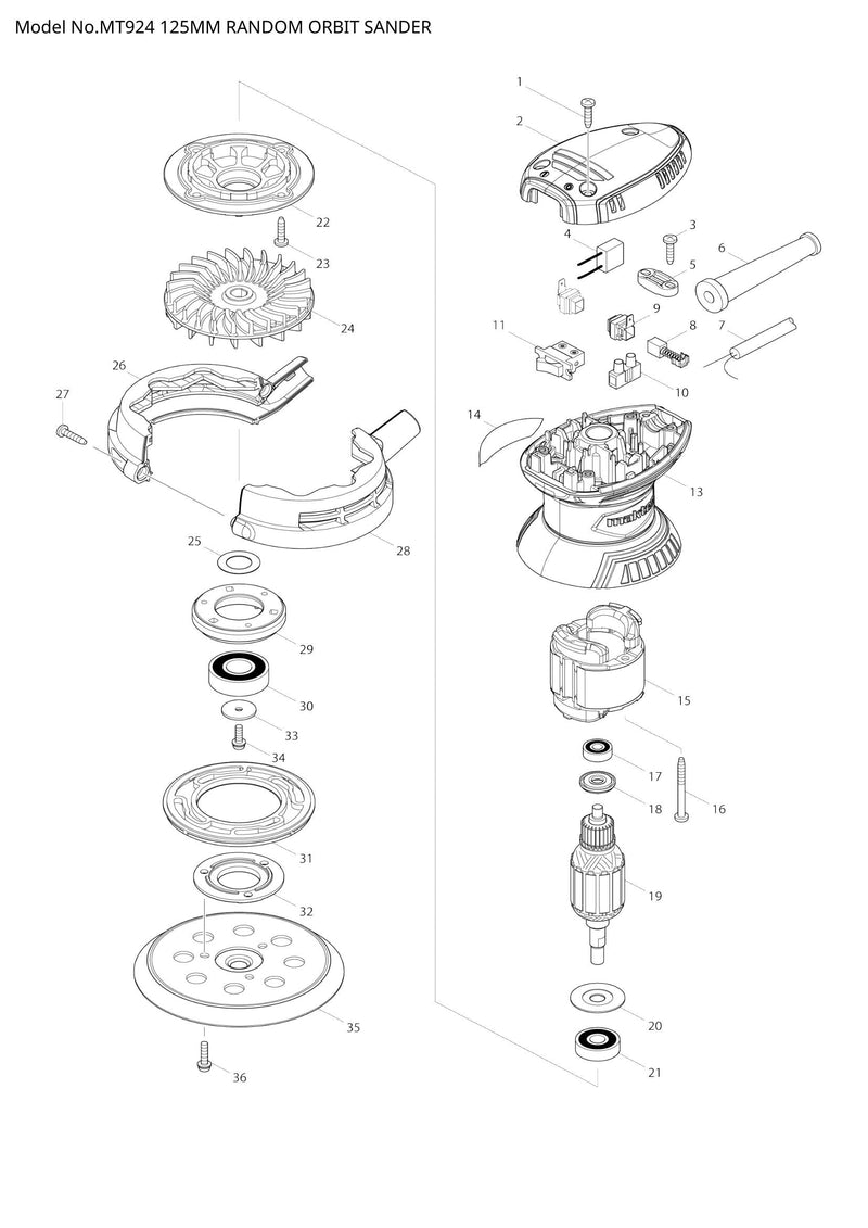 MT924 exploded view