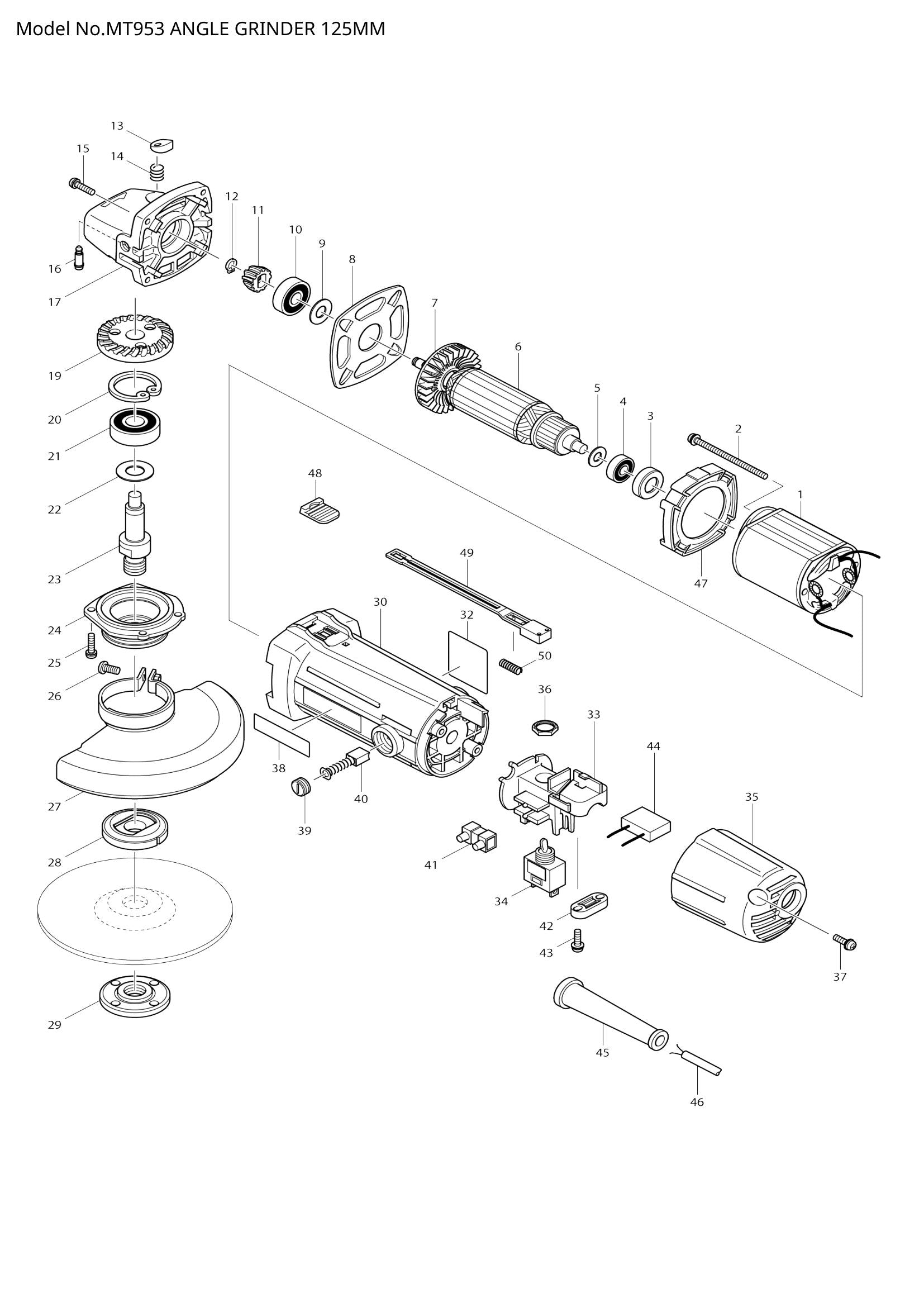 MT953 exploded view