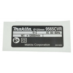 Makita 866168-0 – 9565CVR PAVADINIMO PLOKŠTELĖ9565CVR