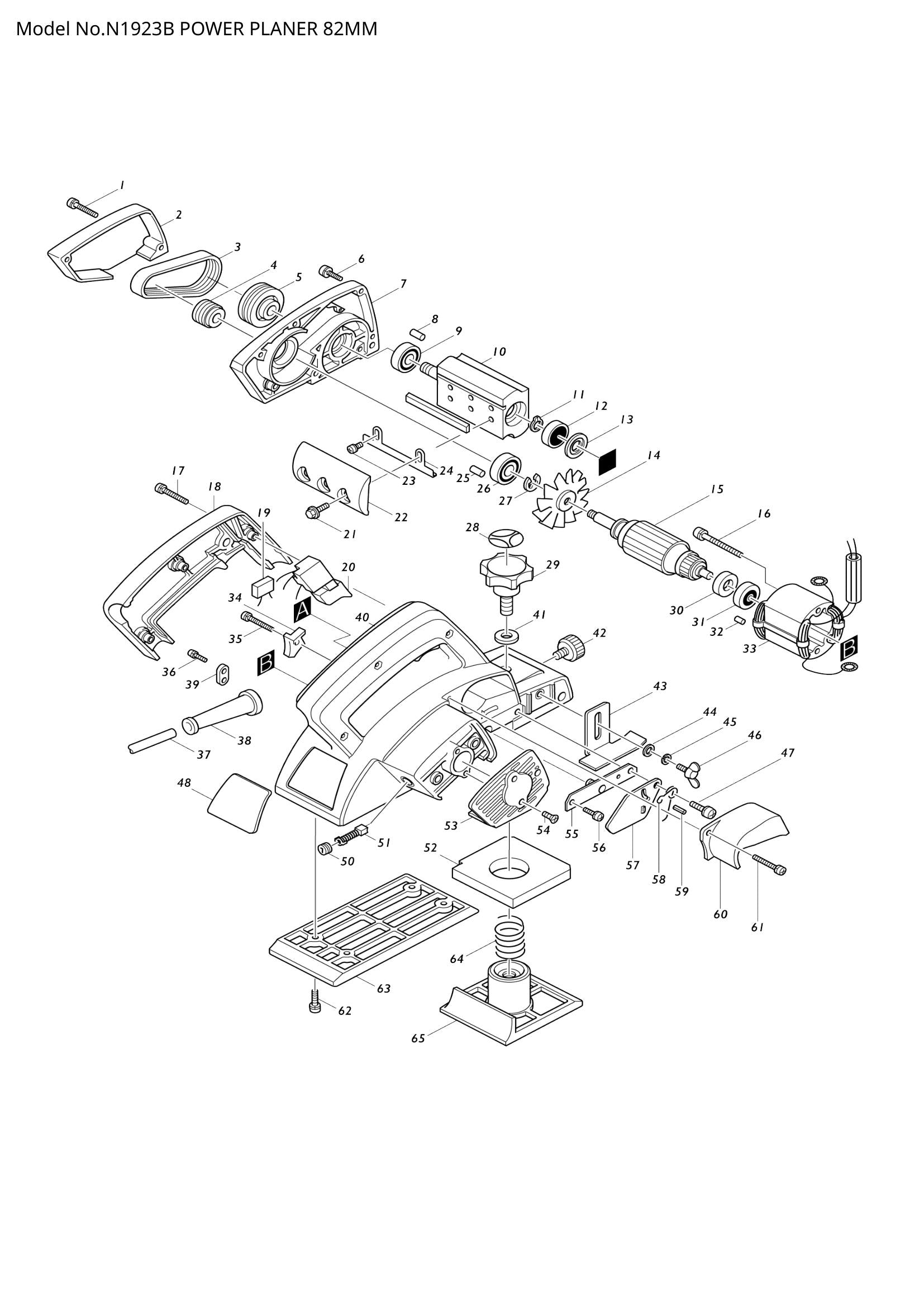 N1923B exploded view
