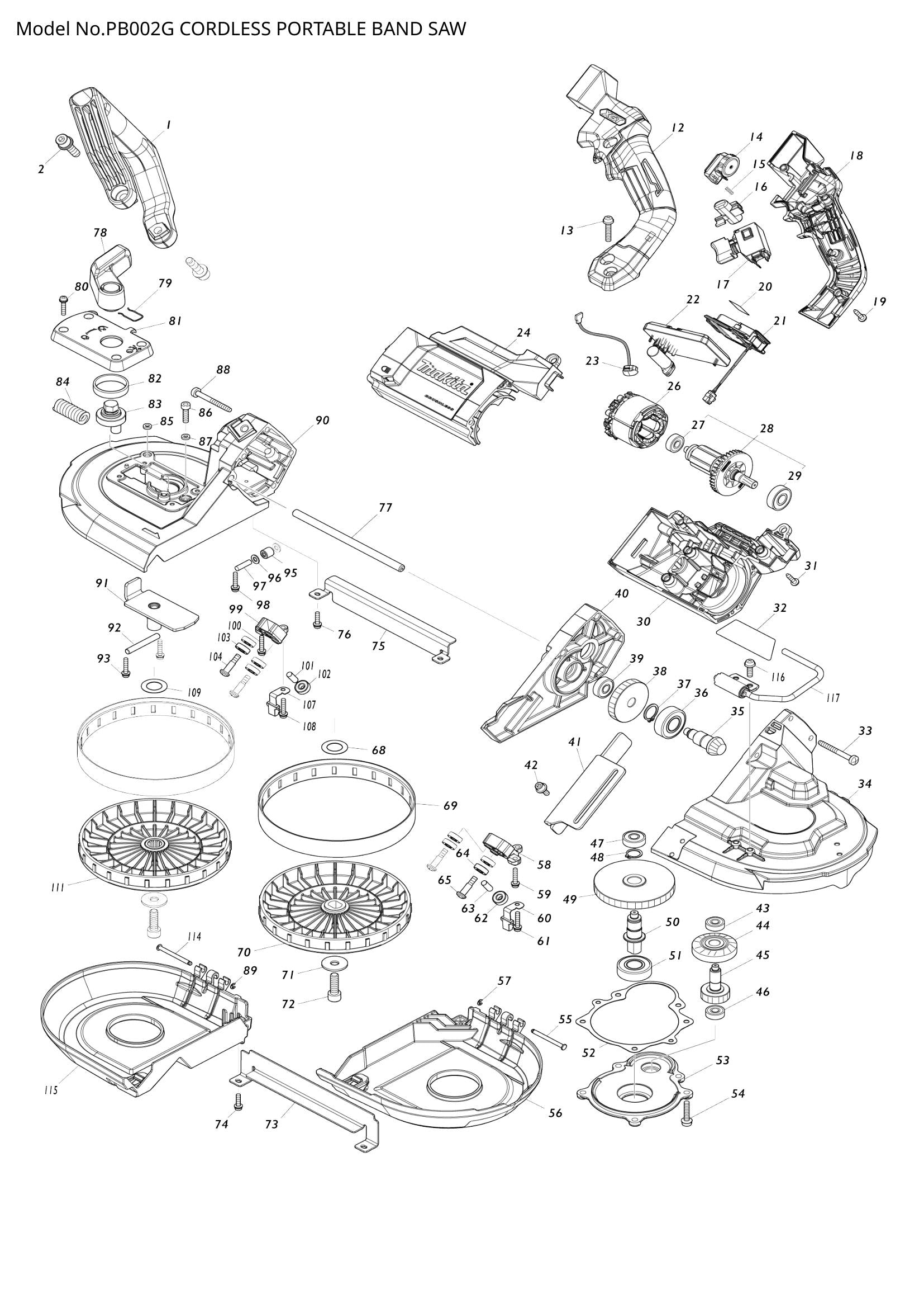 PB002G exploded view