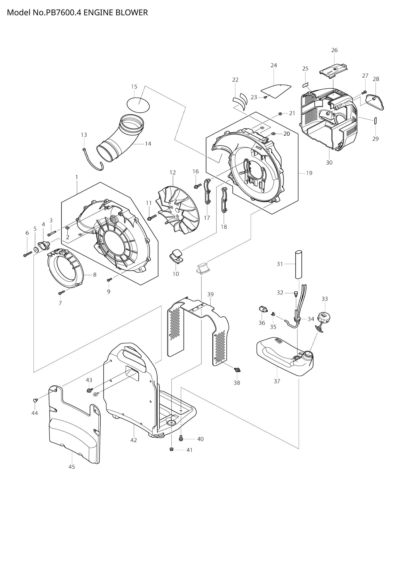PB7600 exploded view