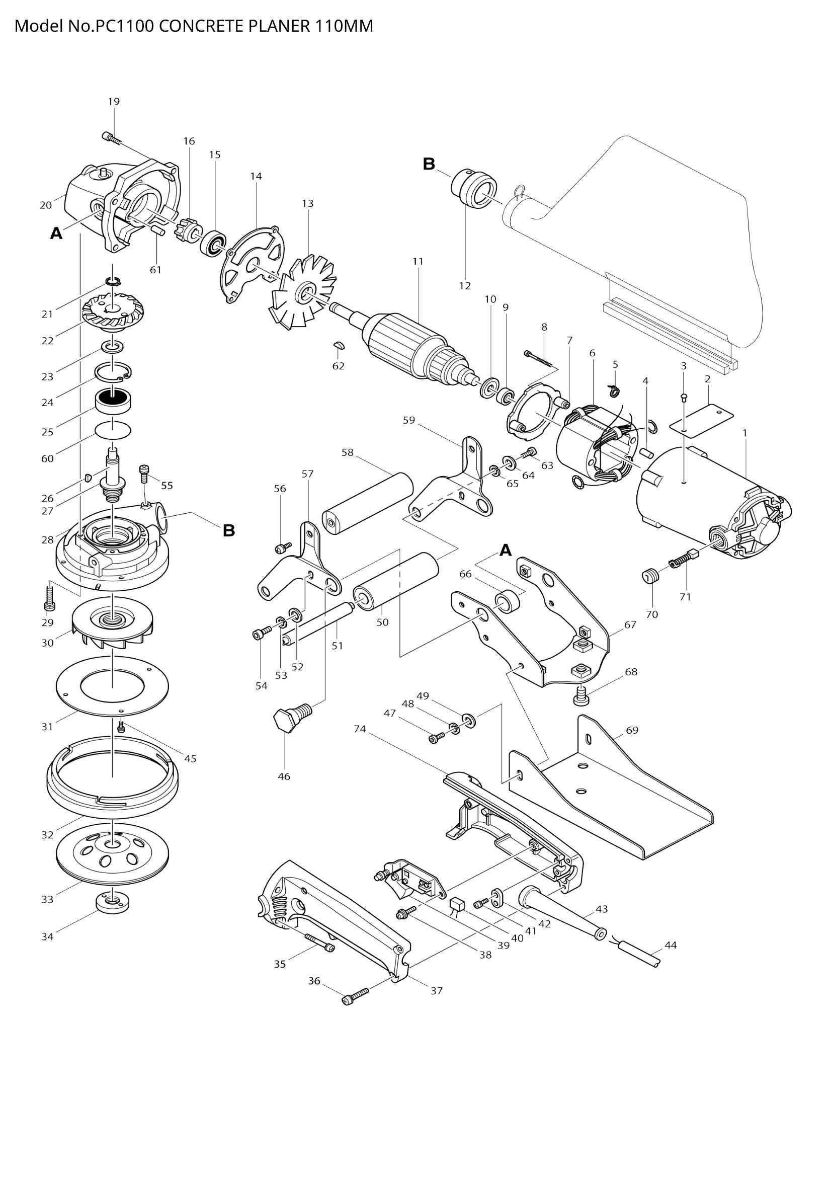 PC1100 exploded view