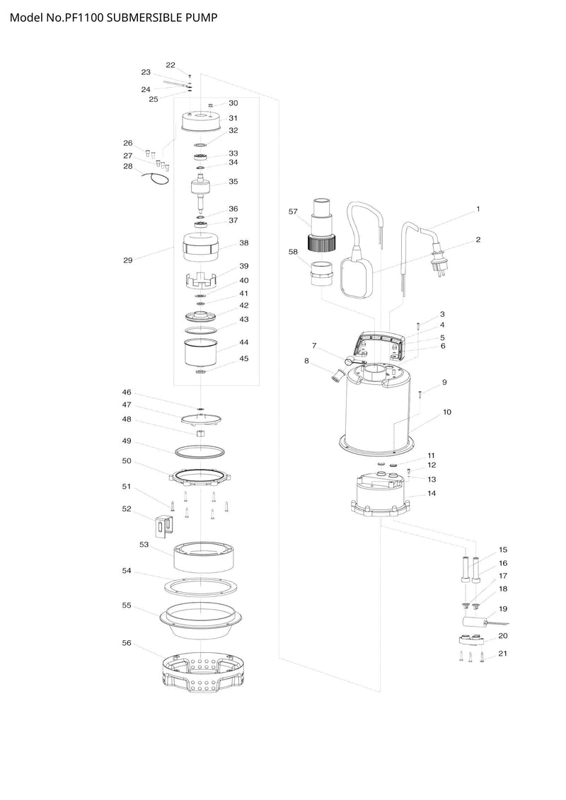 PF1100 exploded view