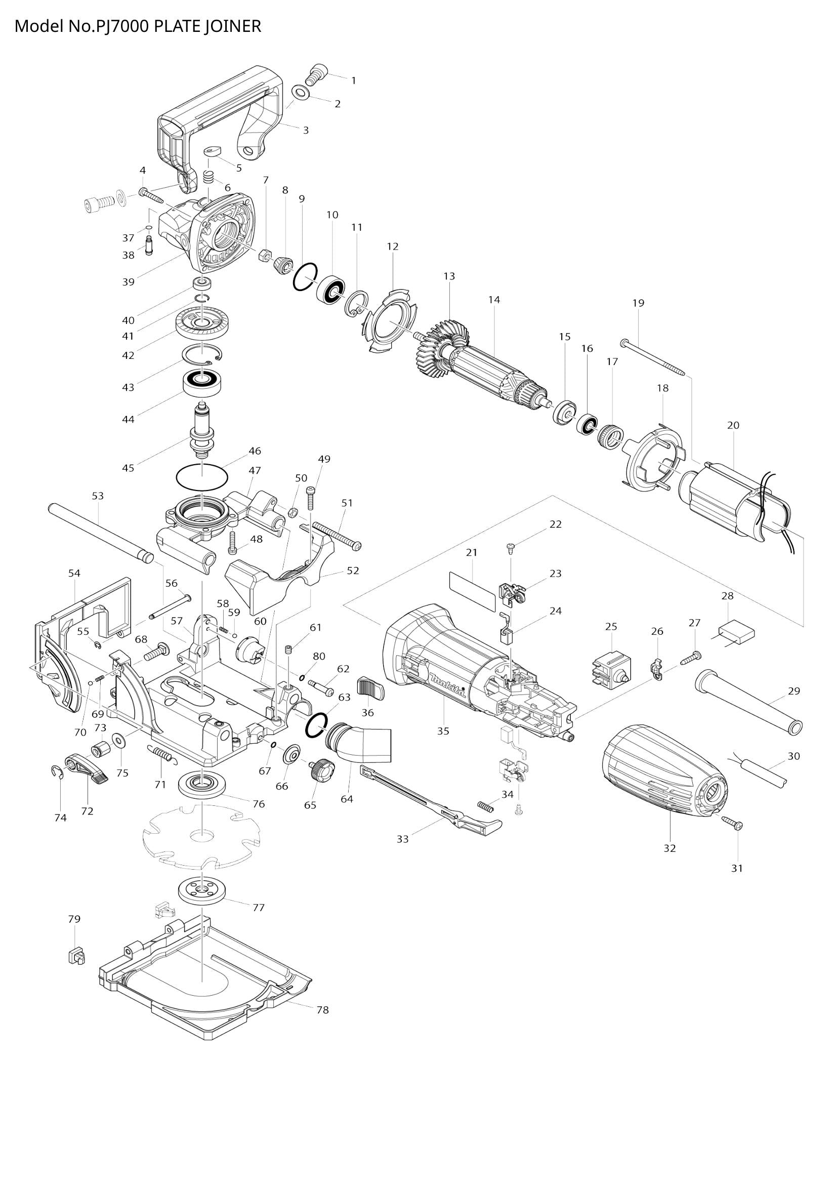 PJ7000 exploded view