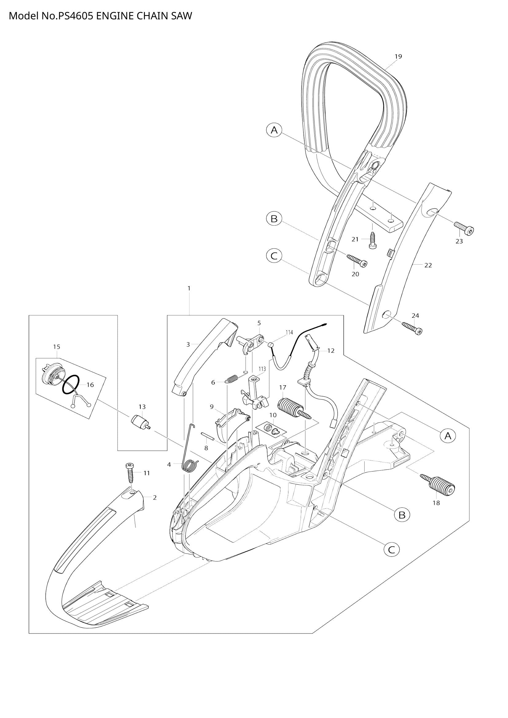 PS4605 exploded view