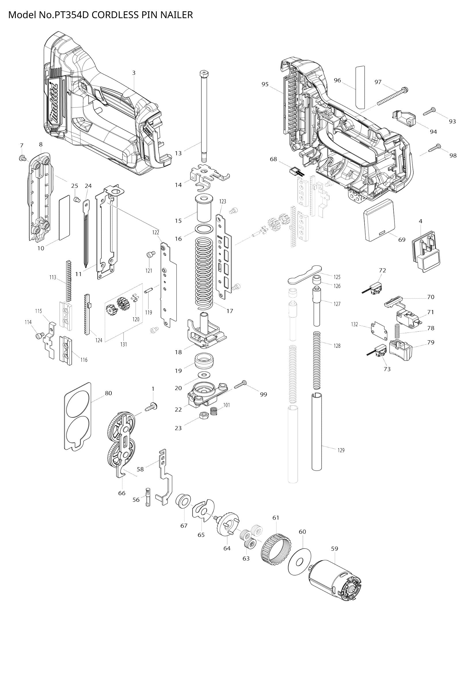 PT354D exploded view
