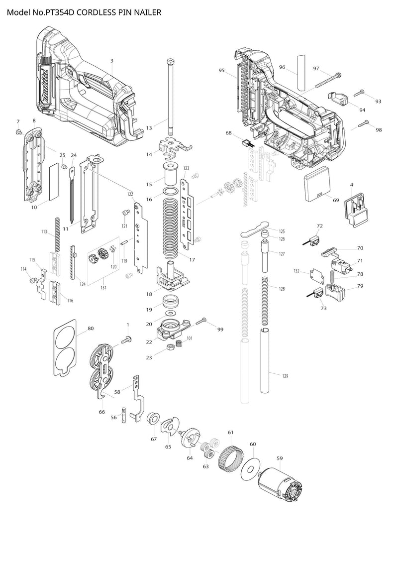 PT354D exploded view