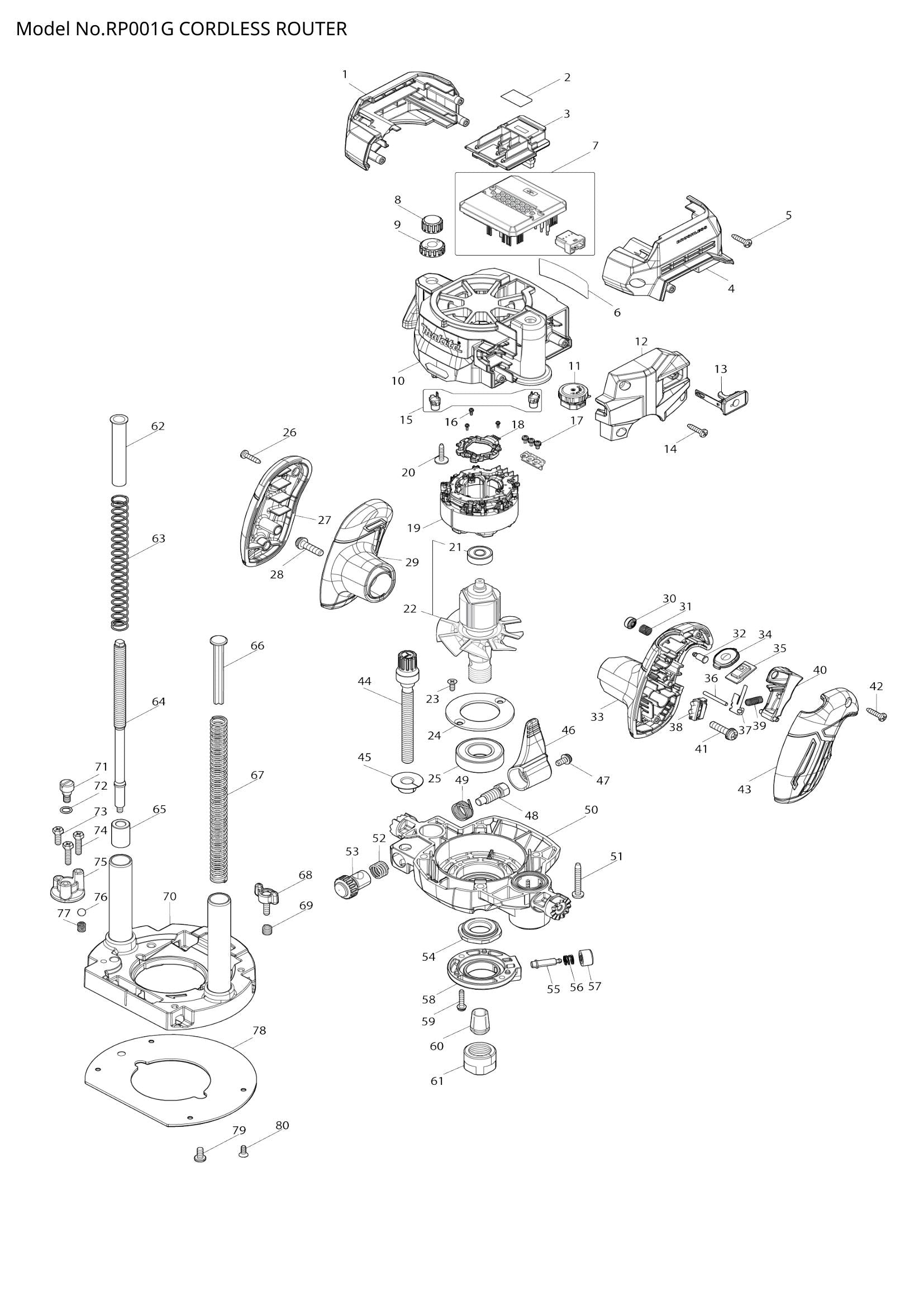 RP001G exploded view