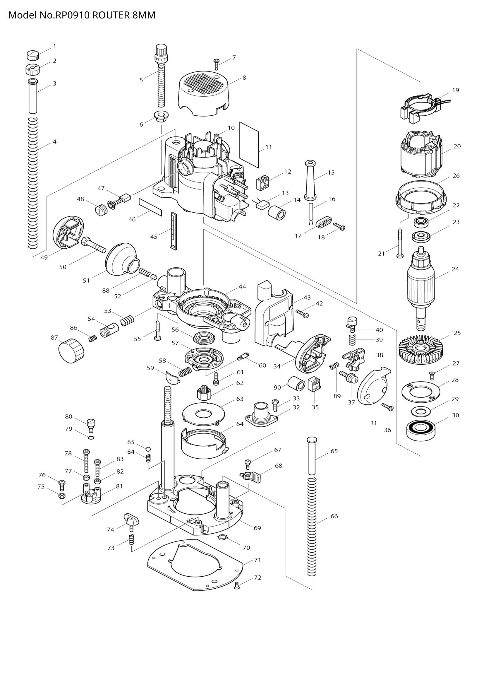 RP0910 exploded view