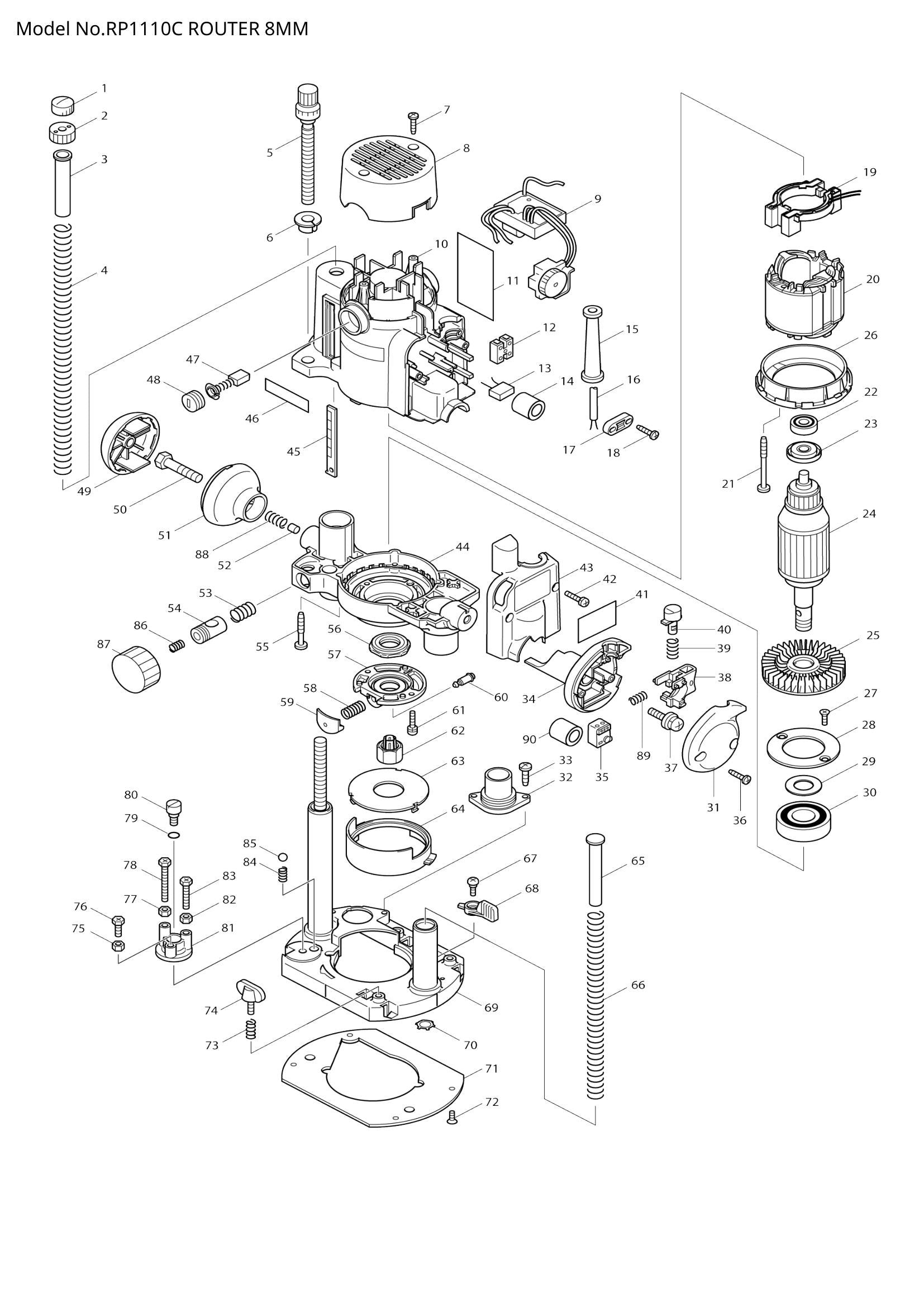 RP1110C exploded view