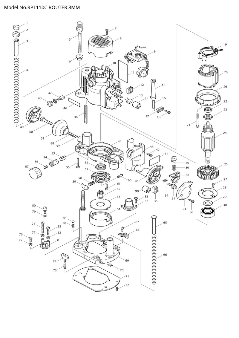 RP1110C exploded view