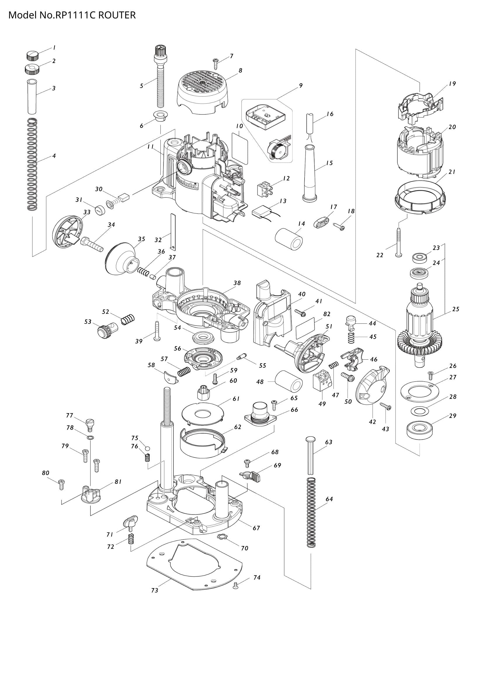 RP1111C exploded view