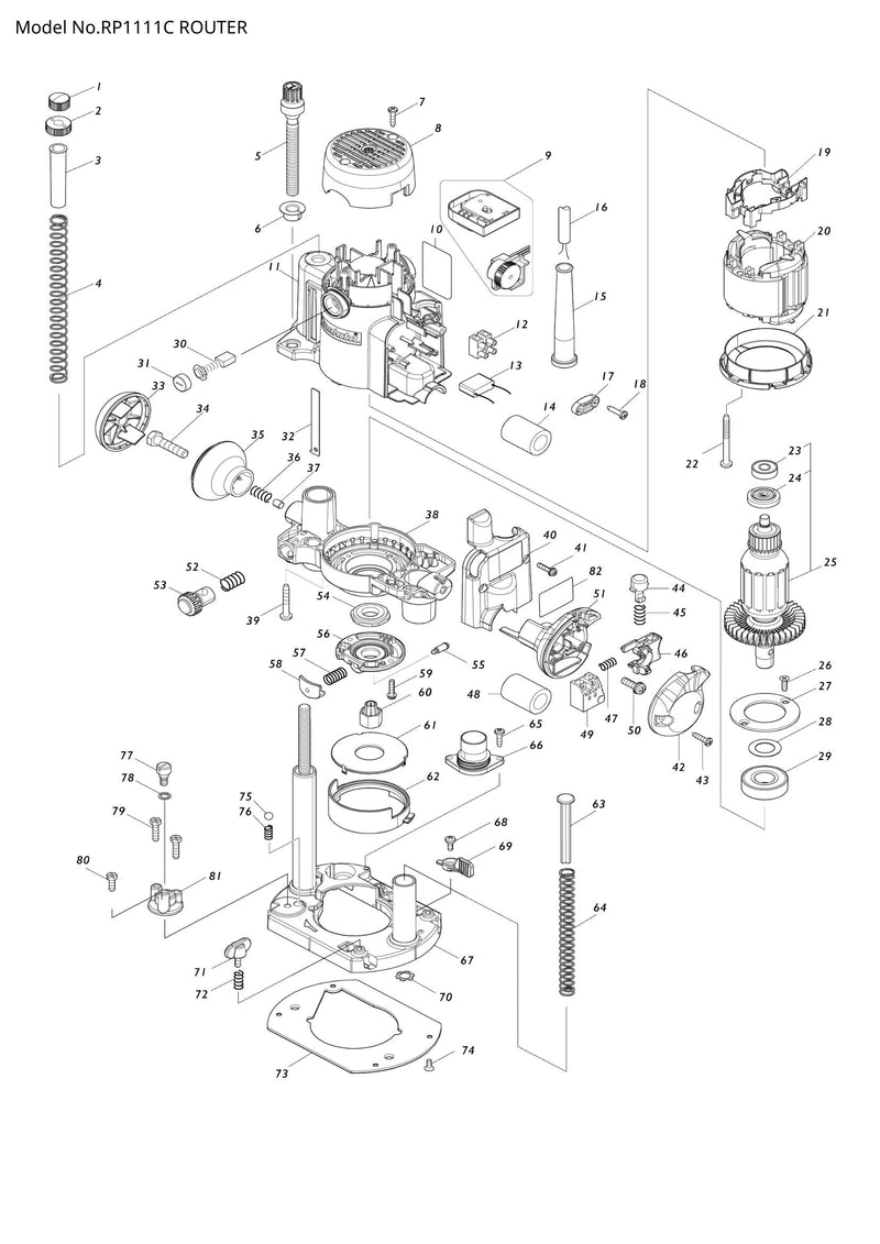 RP1111C exploded view